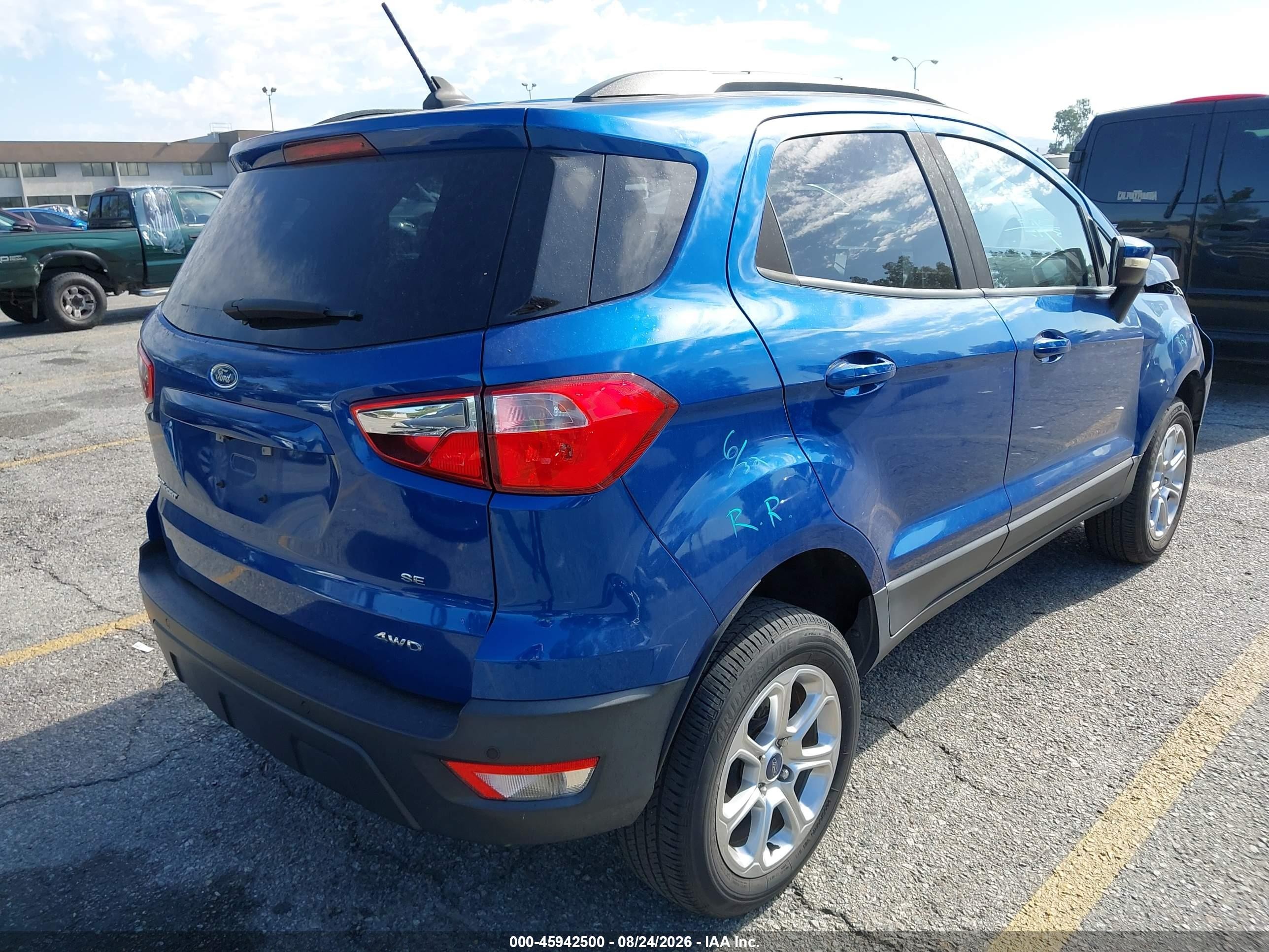 2020 Ford Ecosport Se Blue vin: MAJ6S3GLXLC346975