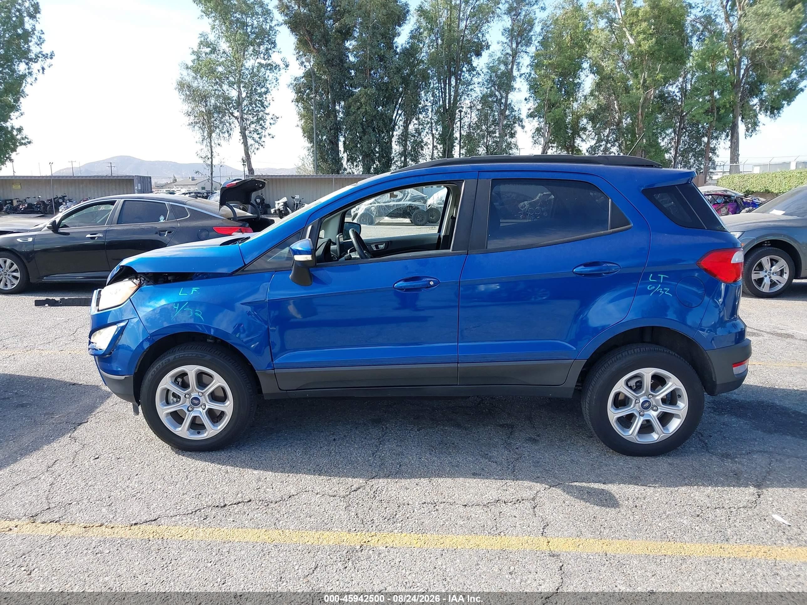 2020 Ford Ecosport Se Blue vin: MAJ6S3GLXLC346975