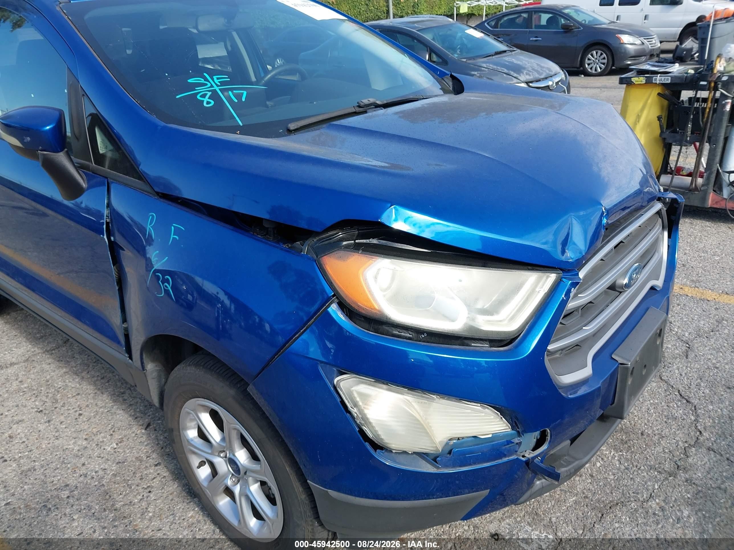 2020 Ford Ecosport Se Blue vin: MAJ6S3GLXLC346975