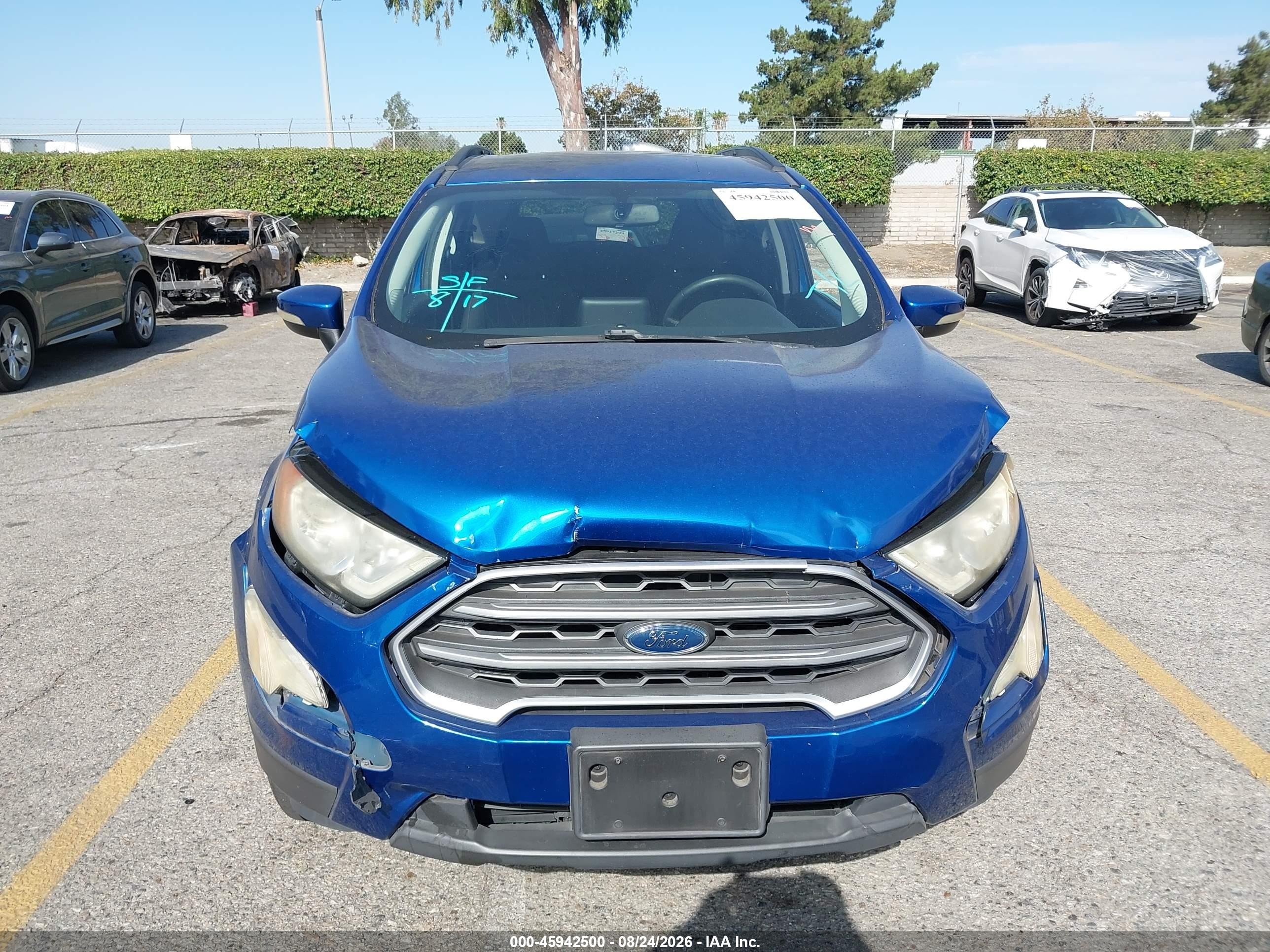 2020 Ford Ecosport Se Blue vin: MAJ6S3GLXLC346975