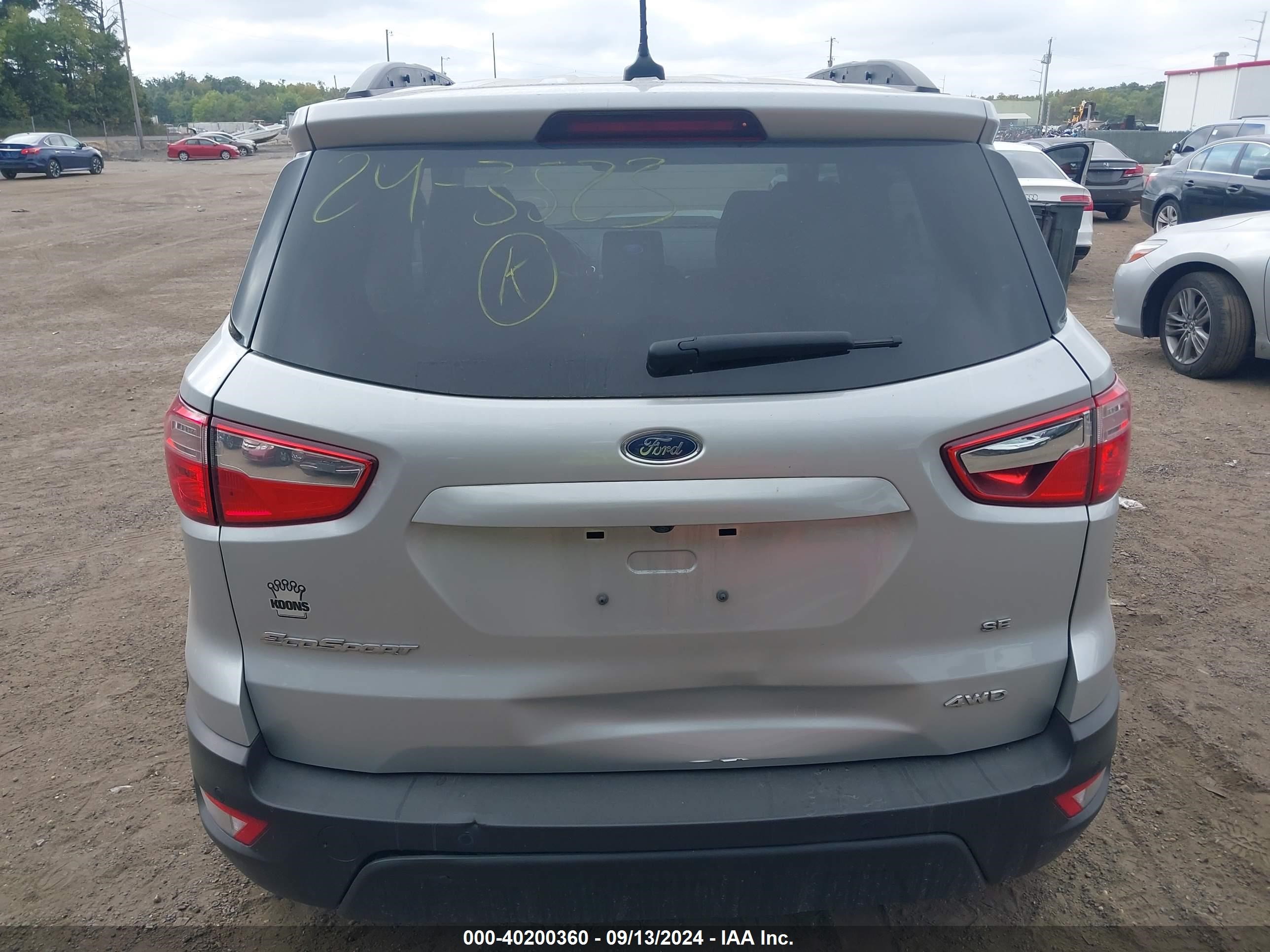 2021 Ford Ecosport Se Silver vin: MAJ6S3GLXMC402379