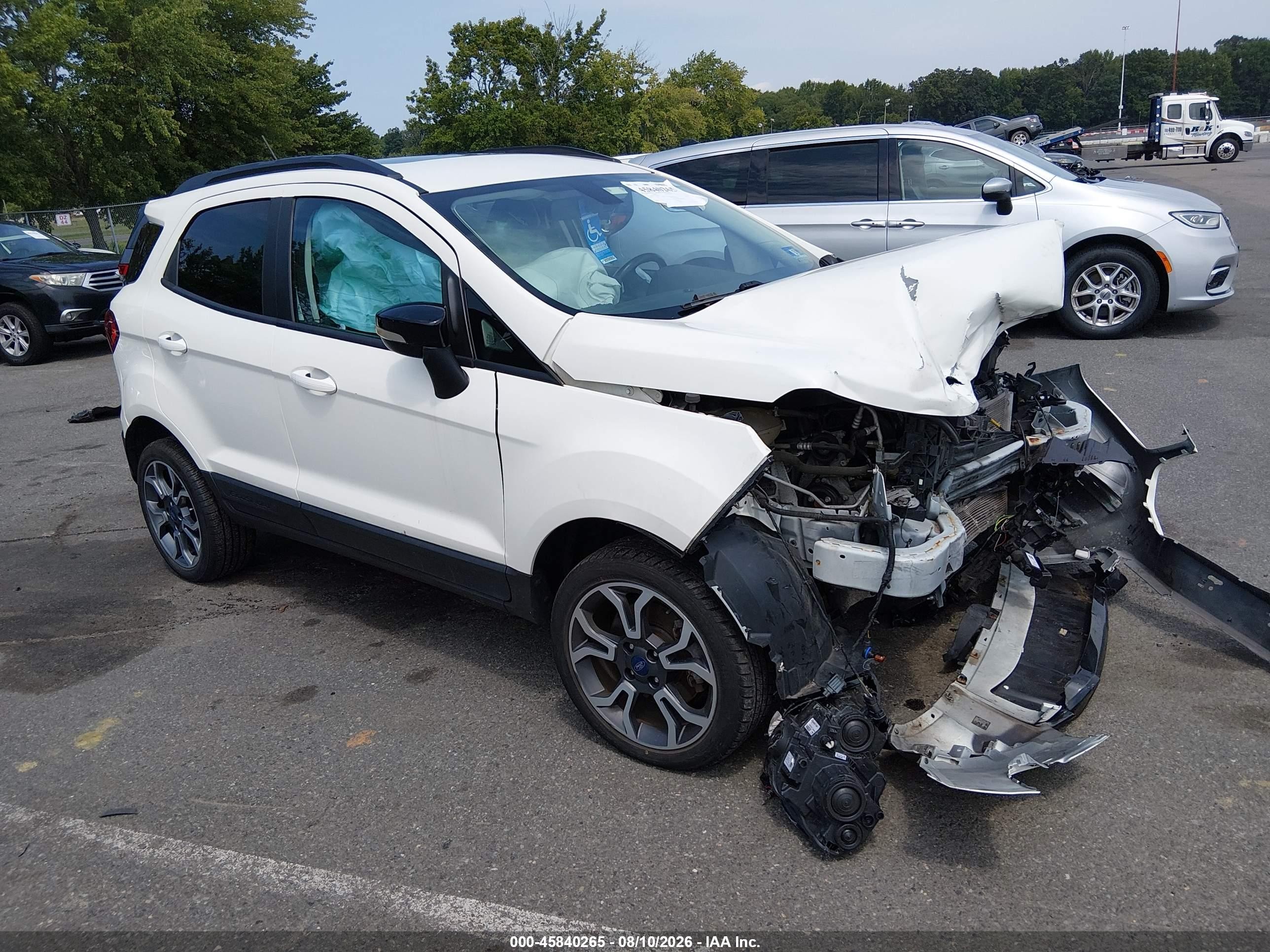 2020 Ford Ecosport Ses White vin: MAJ6S3JL5LC367807