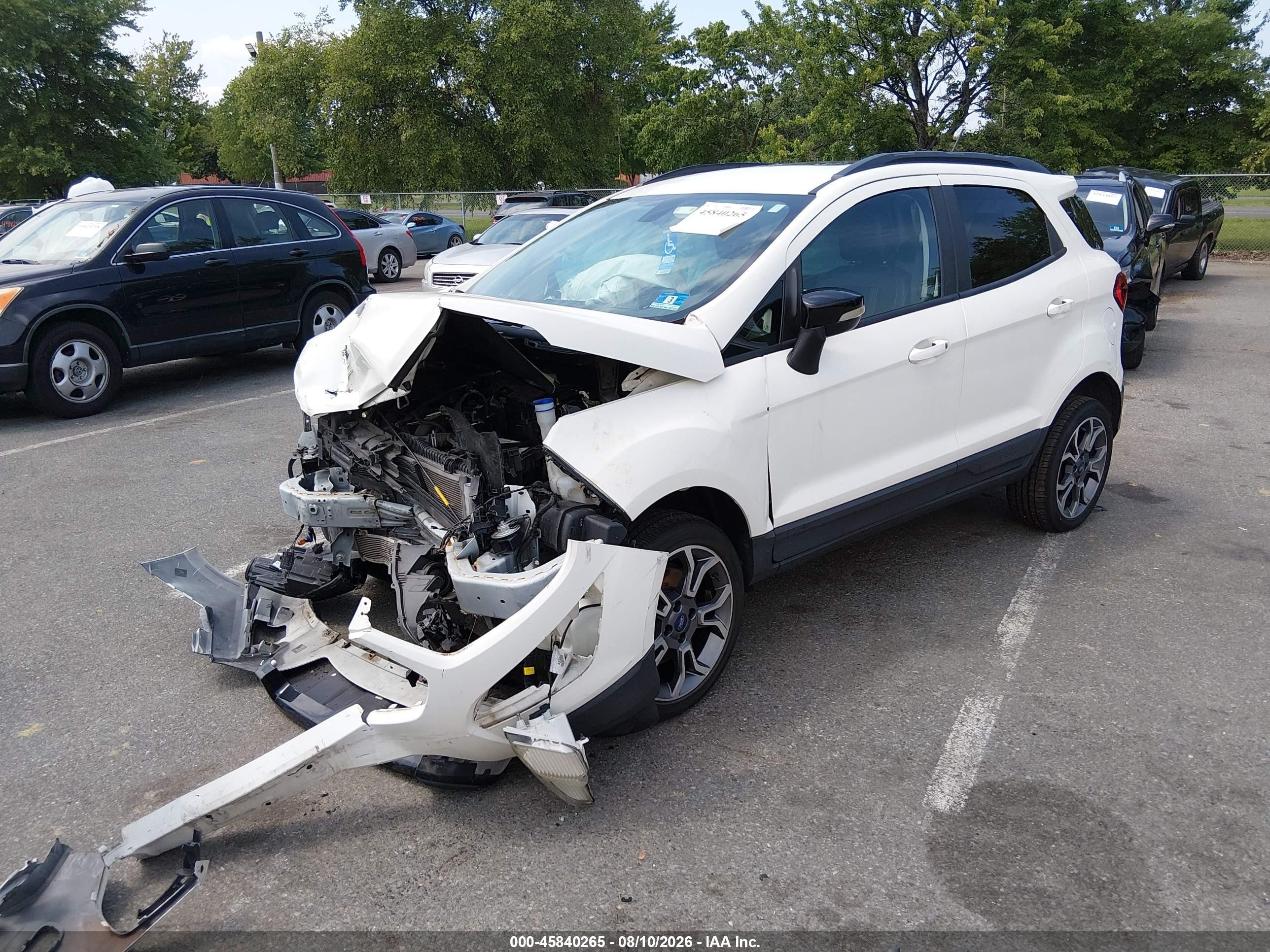 2020 Ford Ecosport Ses White vin: MAJ6S3JL5LC367807