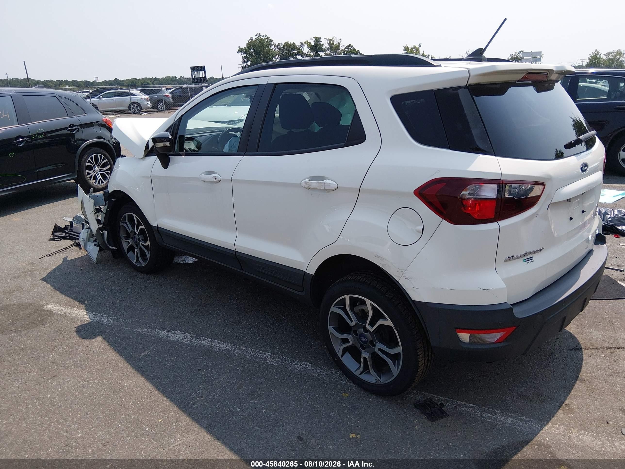 2020 Ford Ecosport Ses White vin: MAJ6S3JL5LC367807