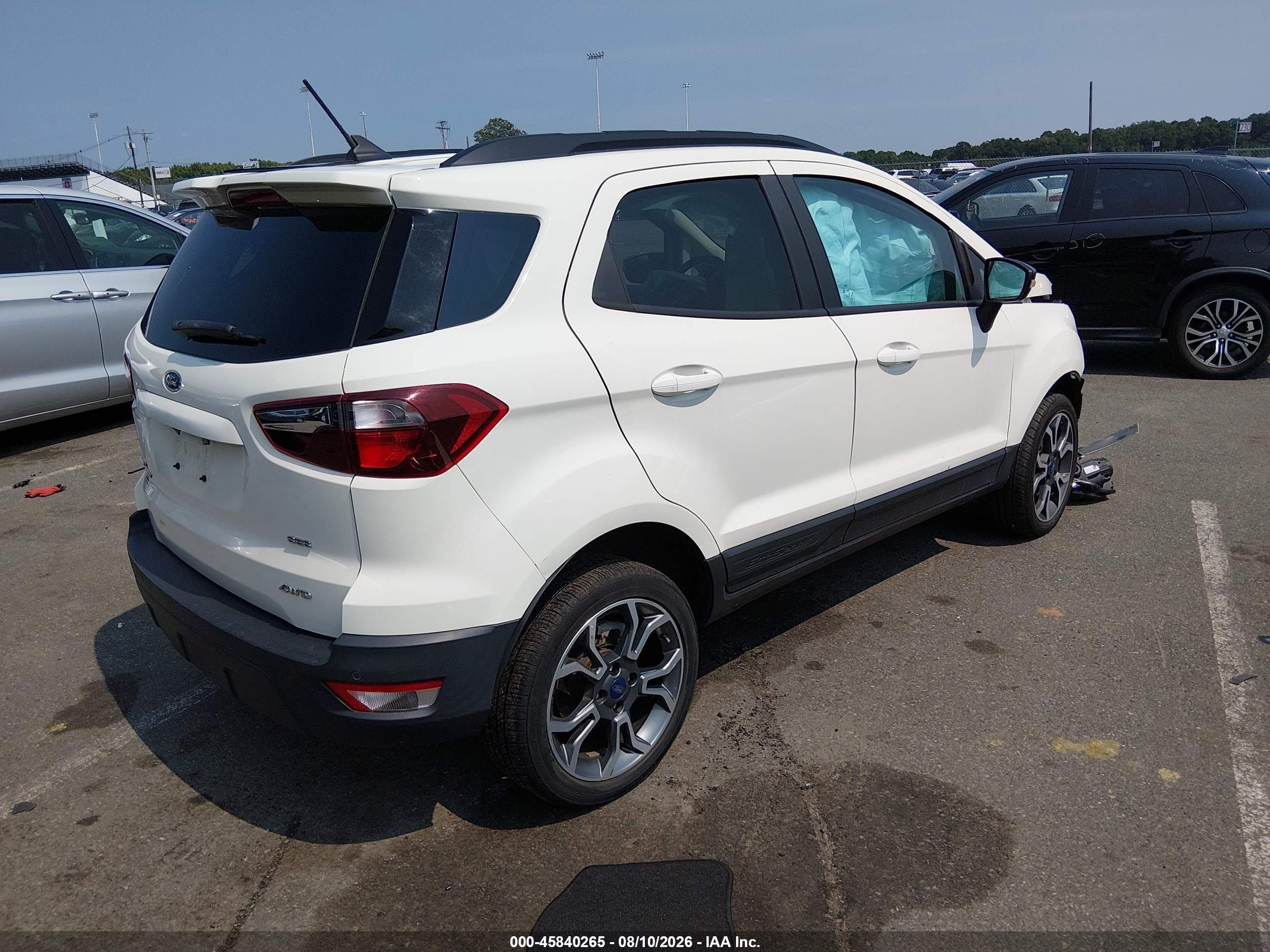 2020 Ford Ecosport Ses White vin: MAJ6S3JL5LC367807
