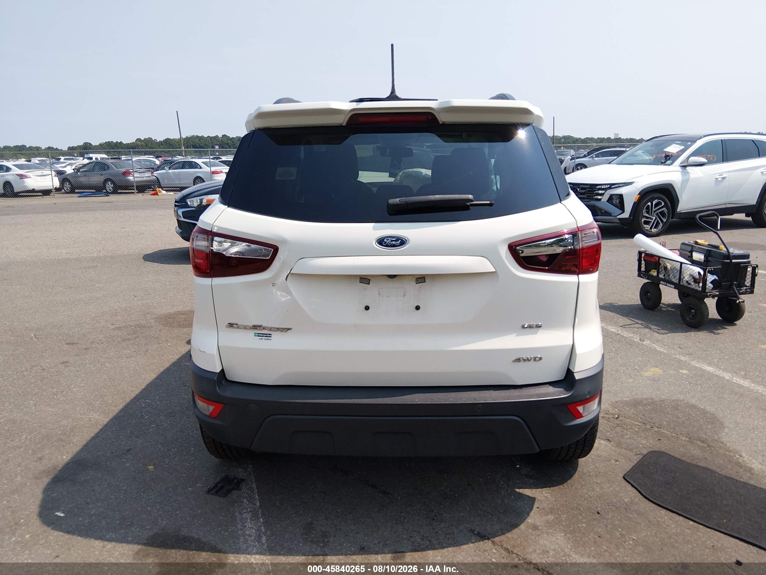 2020 Ford Ecosport Ses White vin: MAJ6S3JL5LC367807
