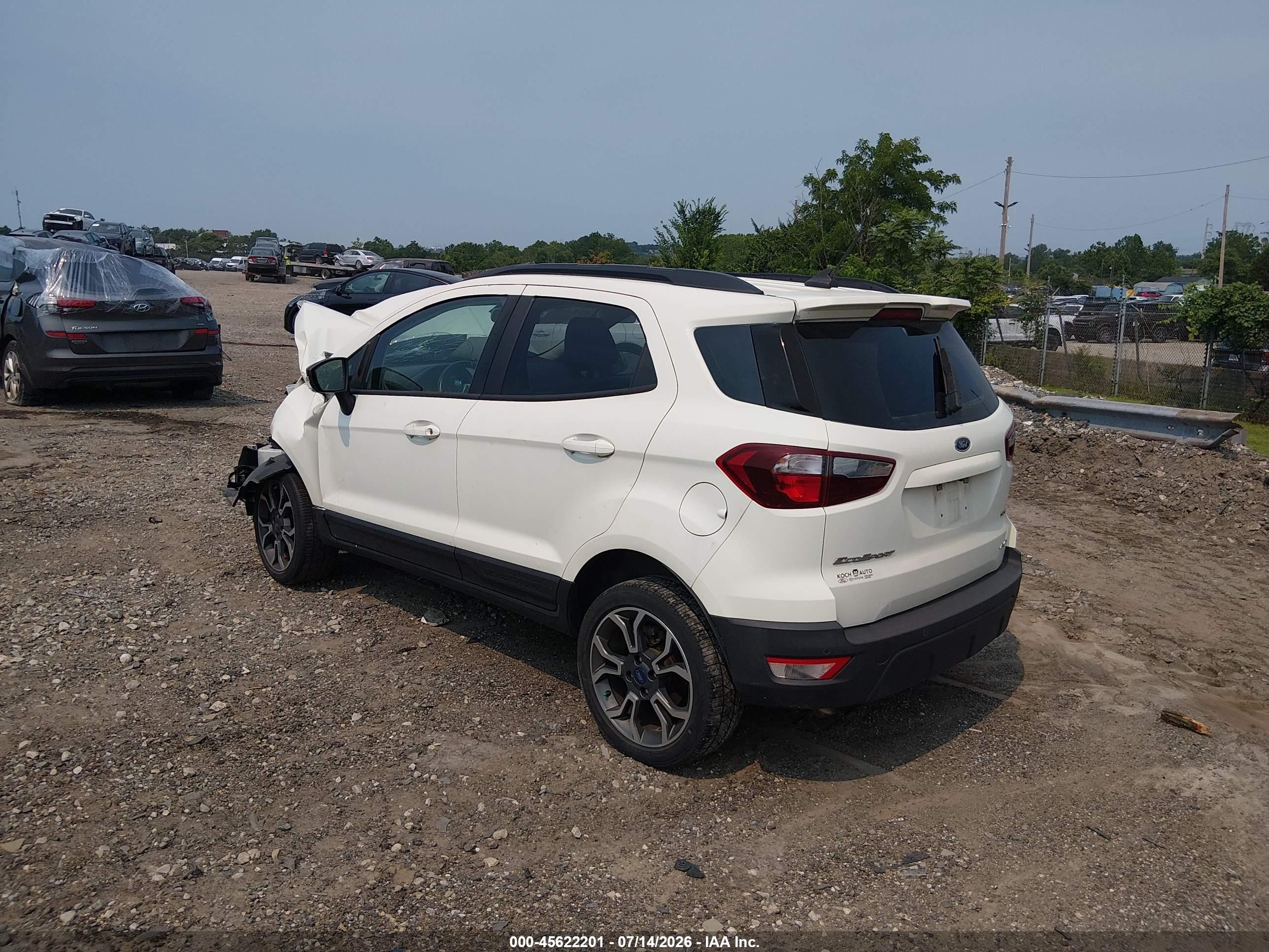 2019 Ford Ecosport Ses White vin: MAJ6S3JL8KC306613