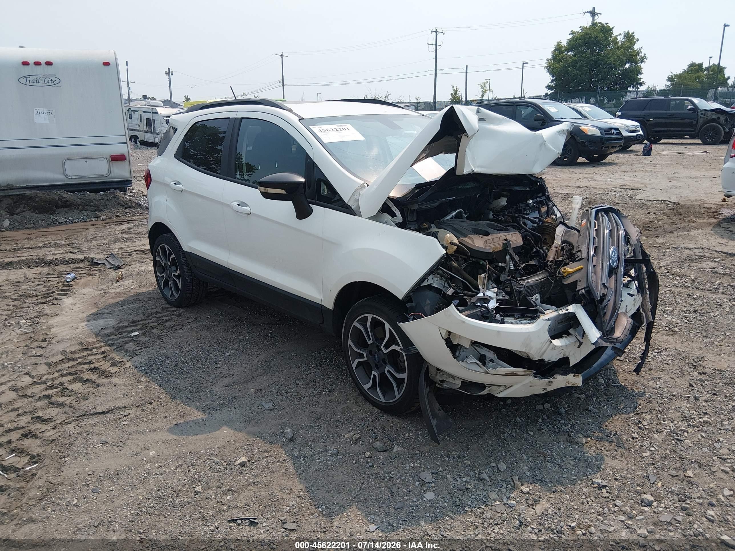 2019 Ford Ecosport Ses White vin: MAJ6S3JL8KC306613