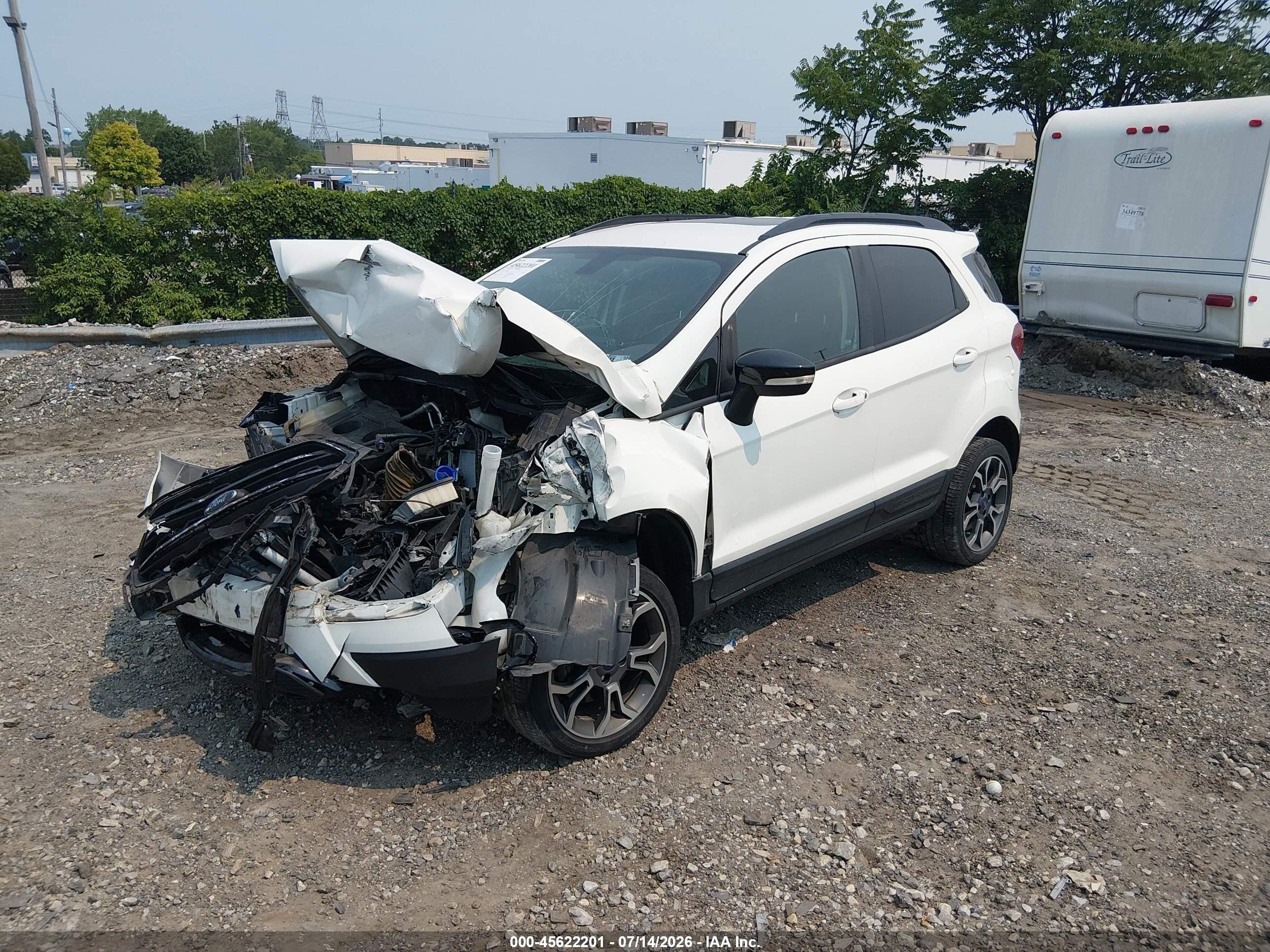 2019 Ford Ecosport Ses White vin: MAJ6S3JL8KC306613
