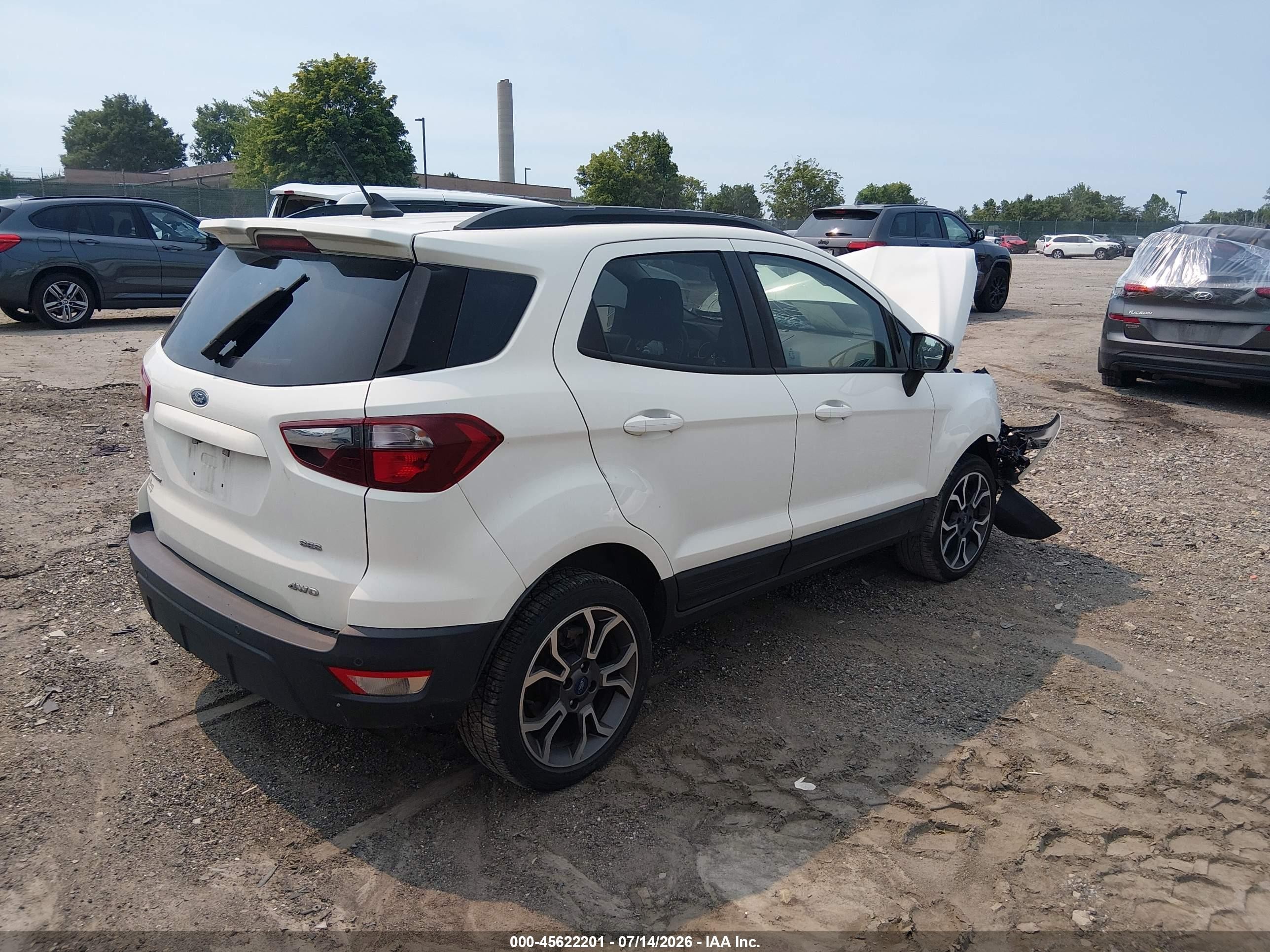 2019 Ford Ecosport Ses White vin: MAJ6S3JL8KC306613