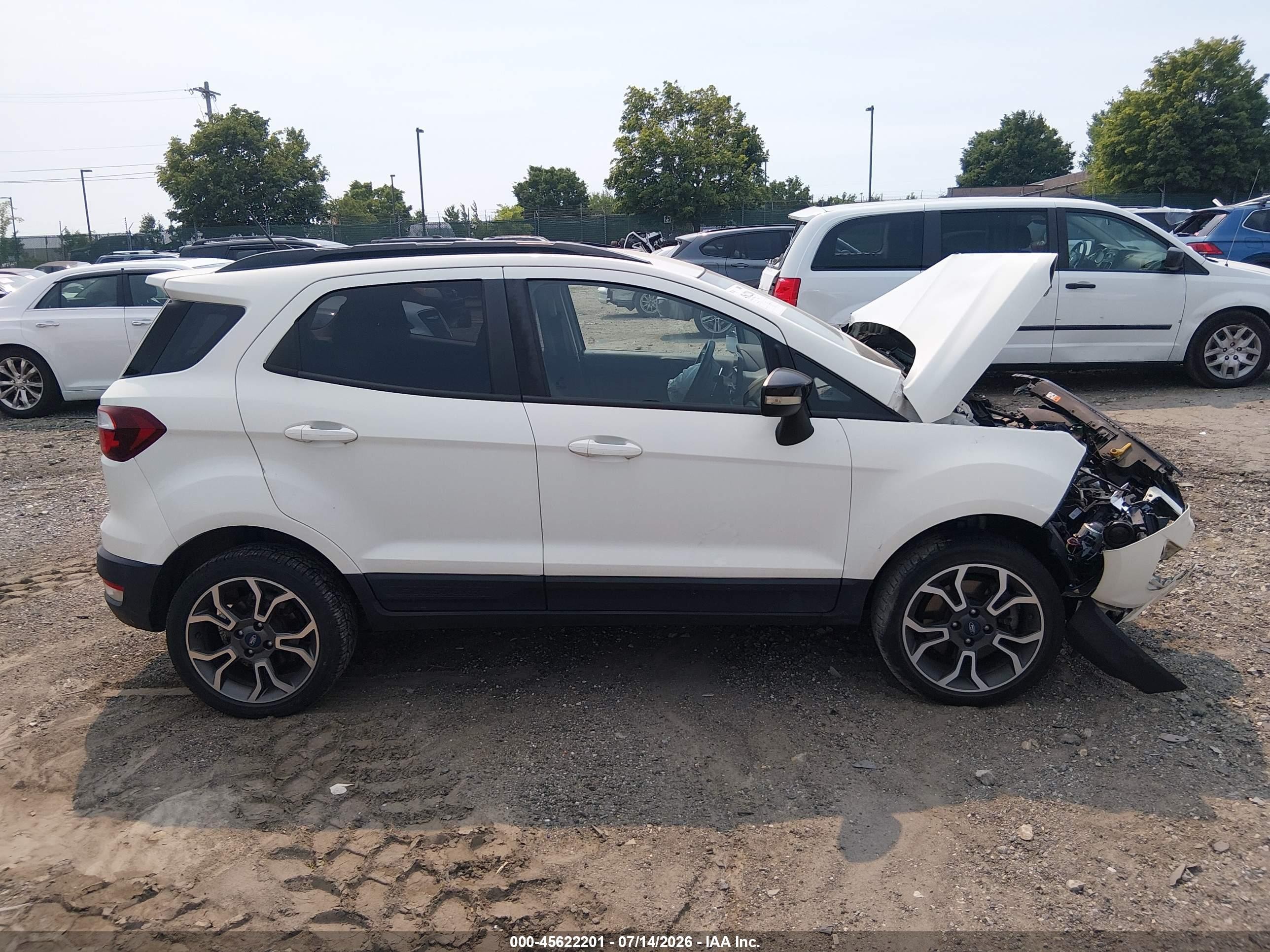2019 Ford Ecosport Ses White vin: MAJ6S3JL8KC306613