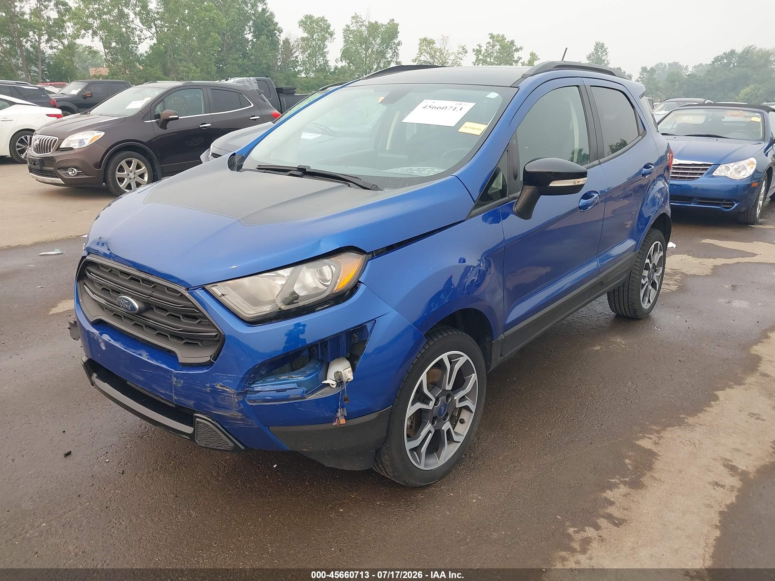 2020 Ford Ecosport Ses Синий vin: MAJ6S3JL9LC331912