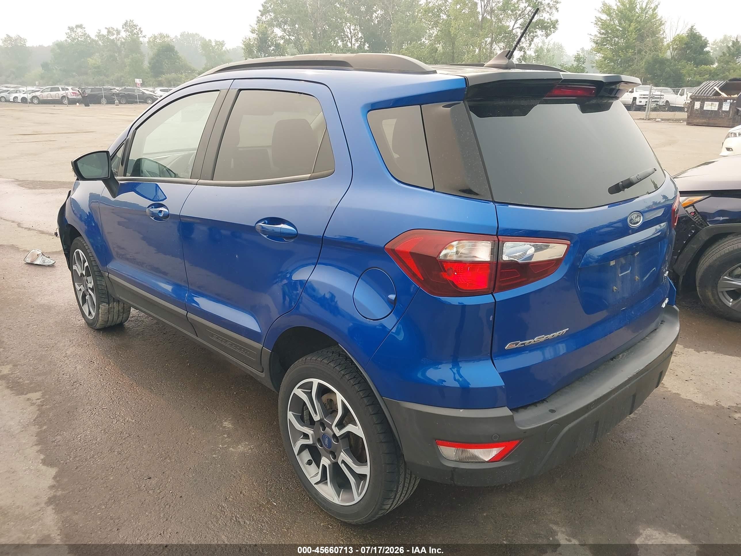 2020 Ford Ecosport Ses Синий vin: MAJ6S3JL9LC331912