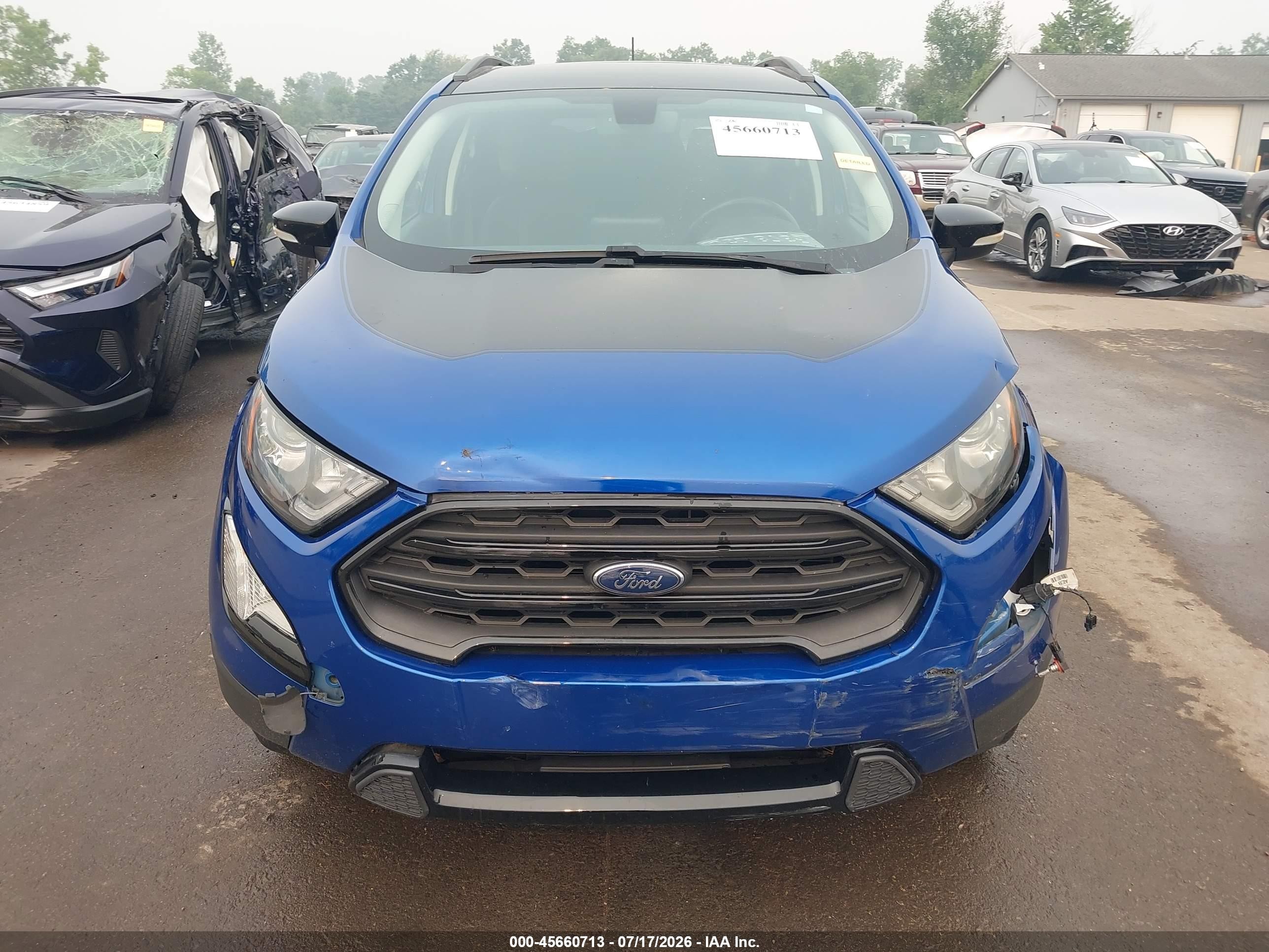 2020 Ford Ecosport Ses Синий vin: MAJ6S3JL9LC331912
