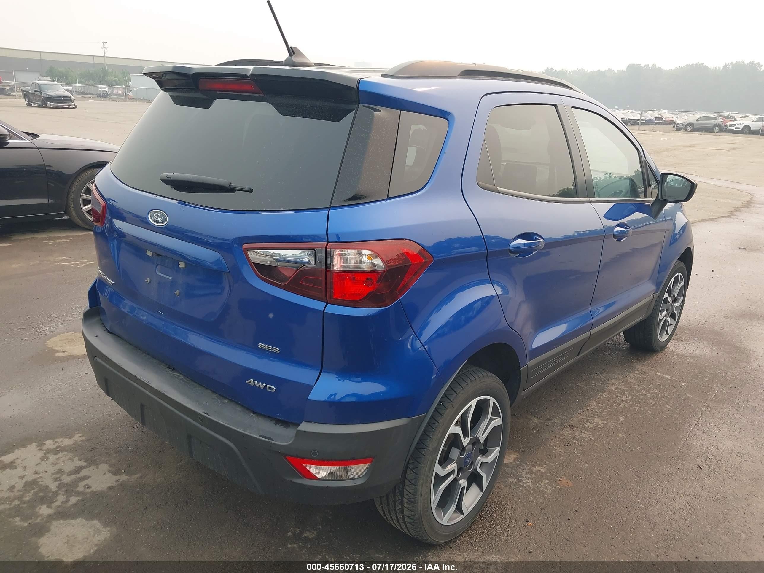 2020 Ford Ecosport Ses Синий vin: MAJ6S3JL9LC331912
