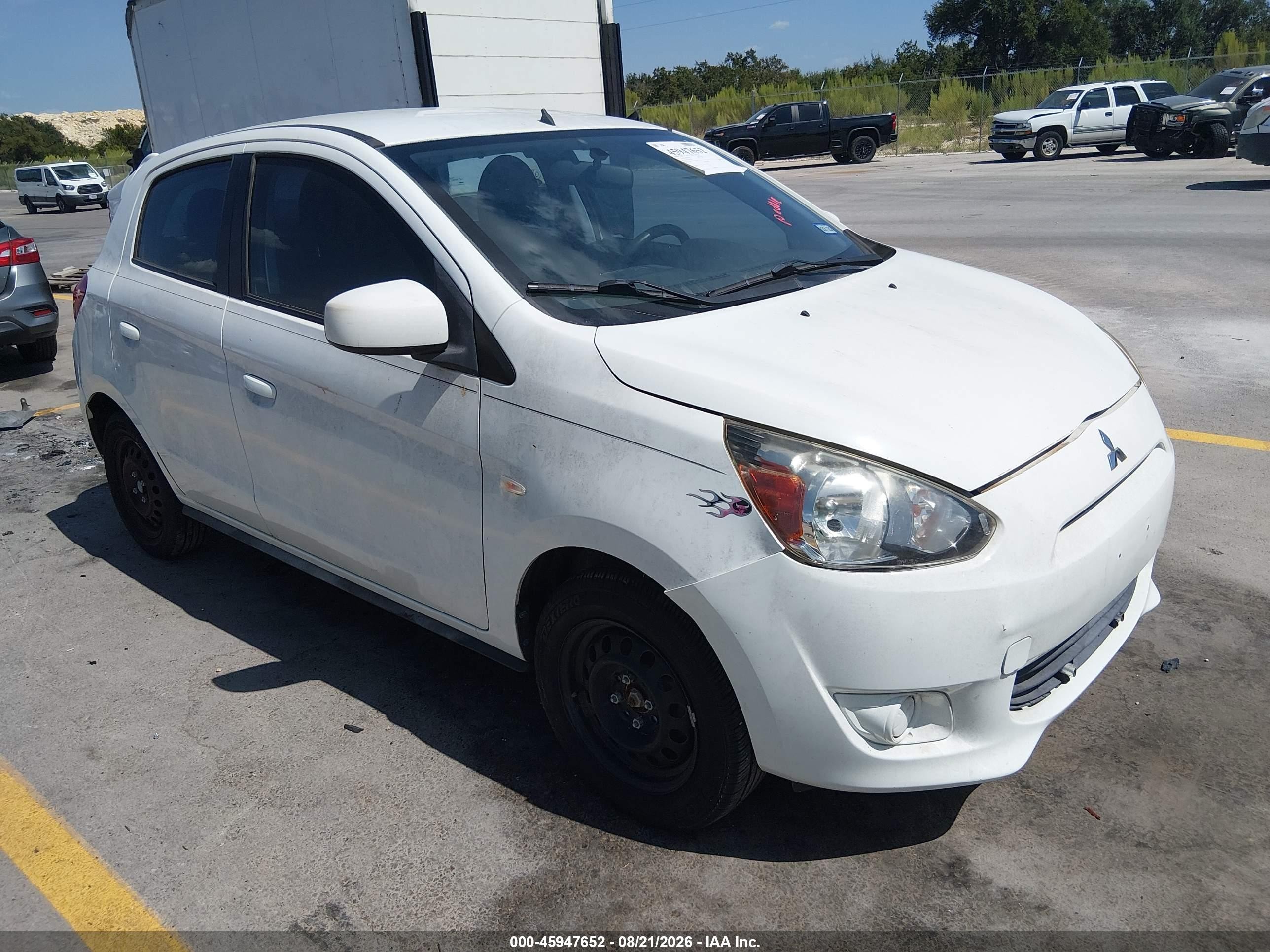 2014 Mitsubishi Mirage De White vin: ML32A3HJ0EH009670