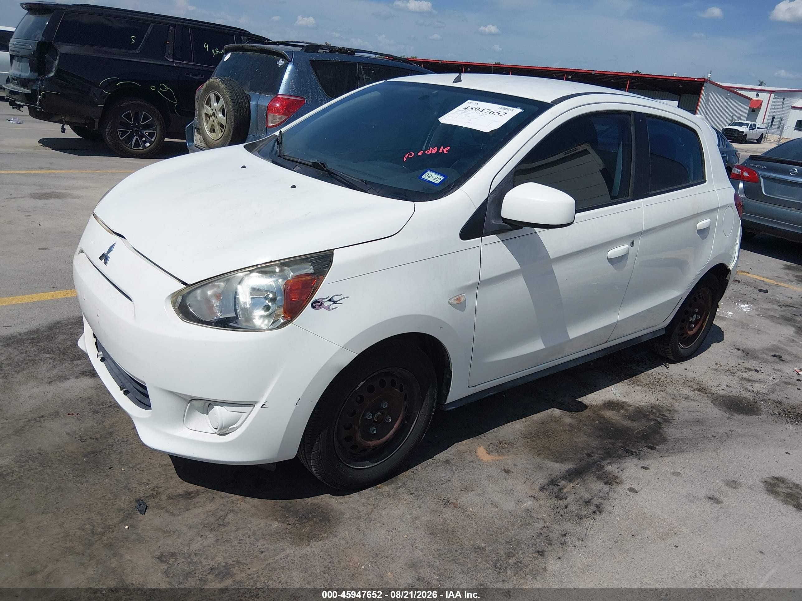 2014 Mitsubishi Mirage De White vin: ML32A3HJ0EH009670