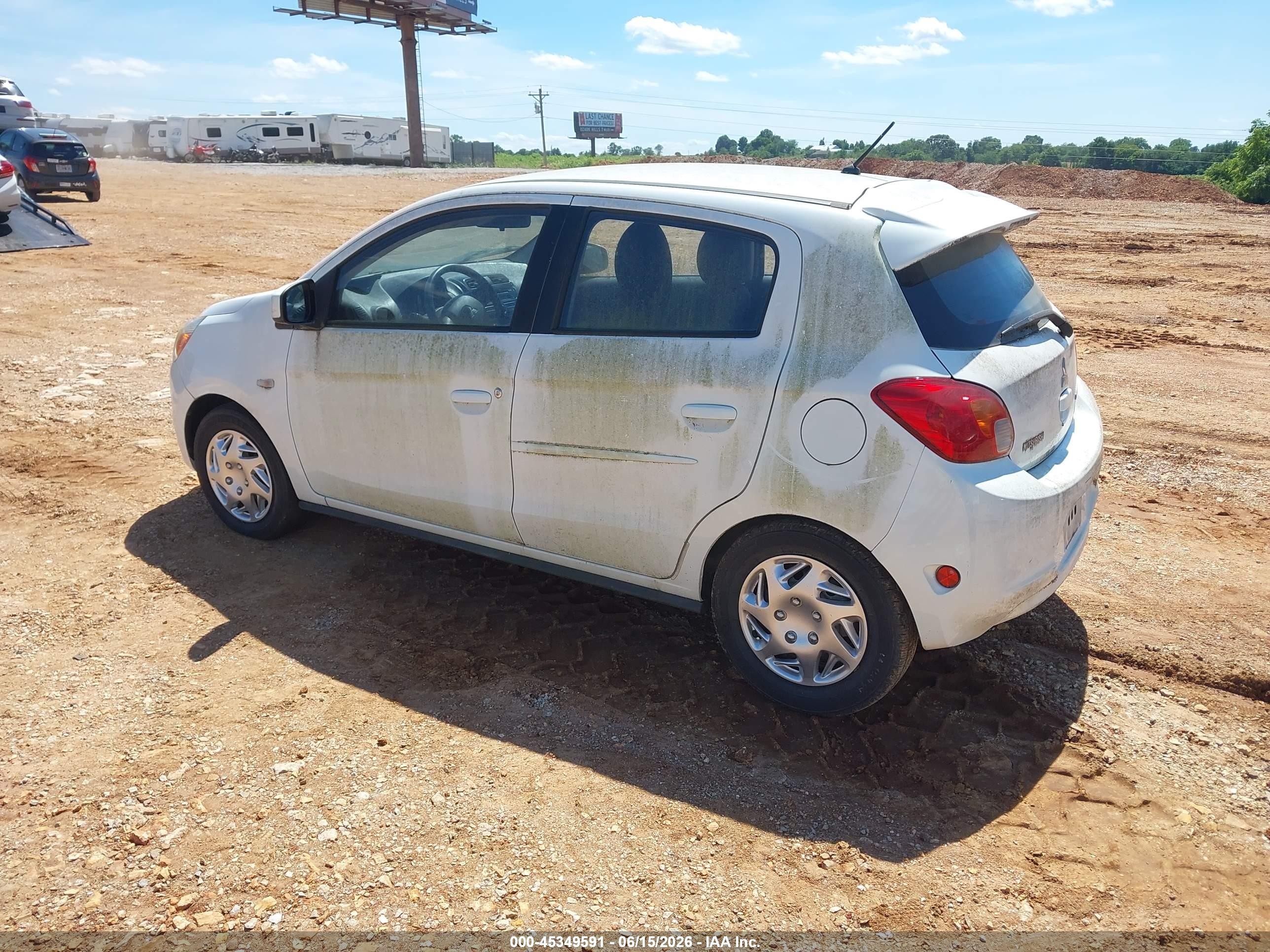 2015 Mitsubishi Mirage De Белый vin: ML32A3HJ0FH032254