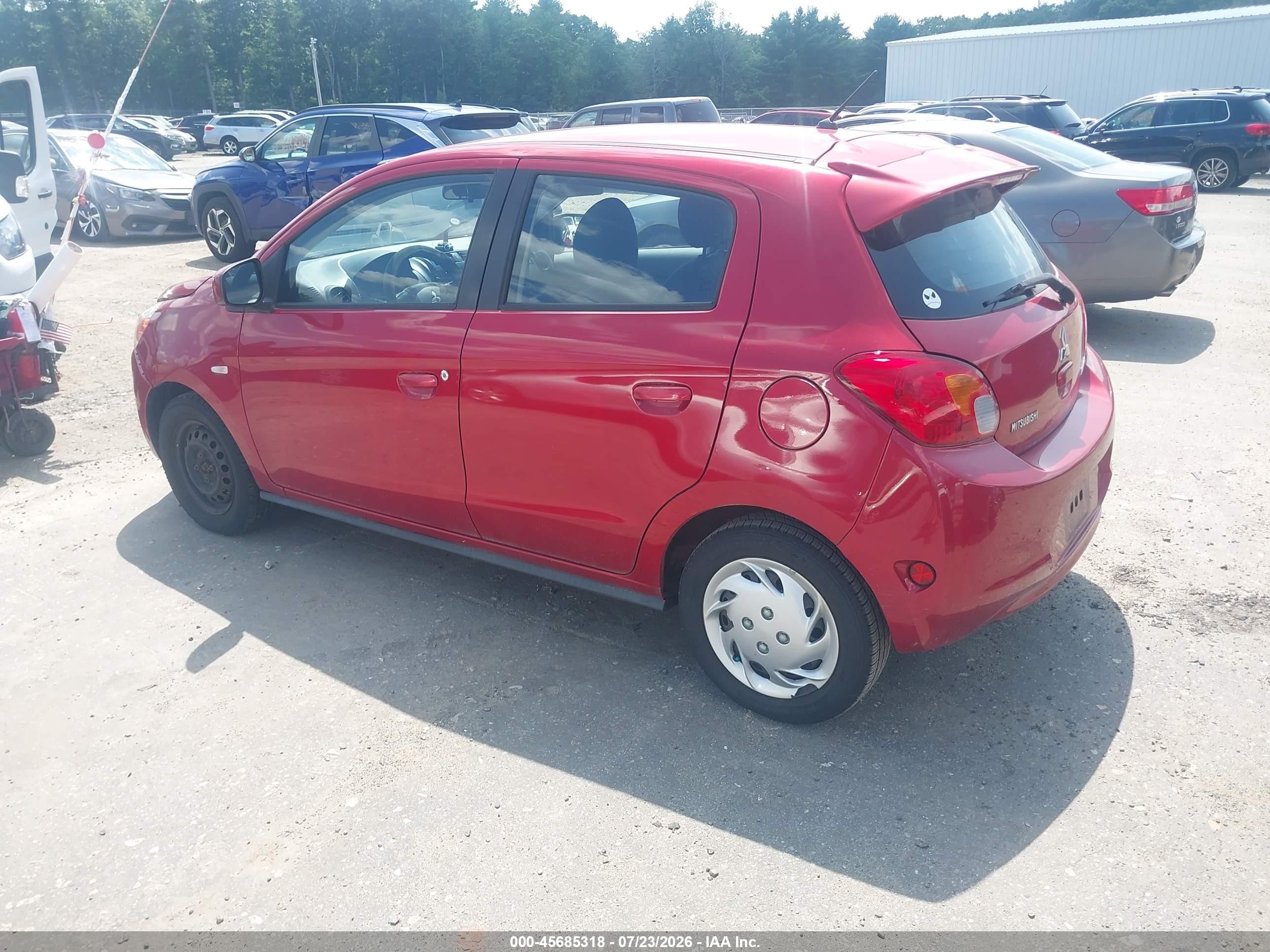2015 Mitsubishi Mirage De/rf Red vin: ML32A3HJ0FH046459