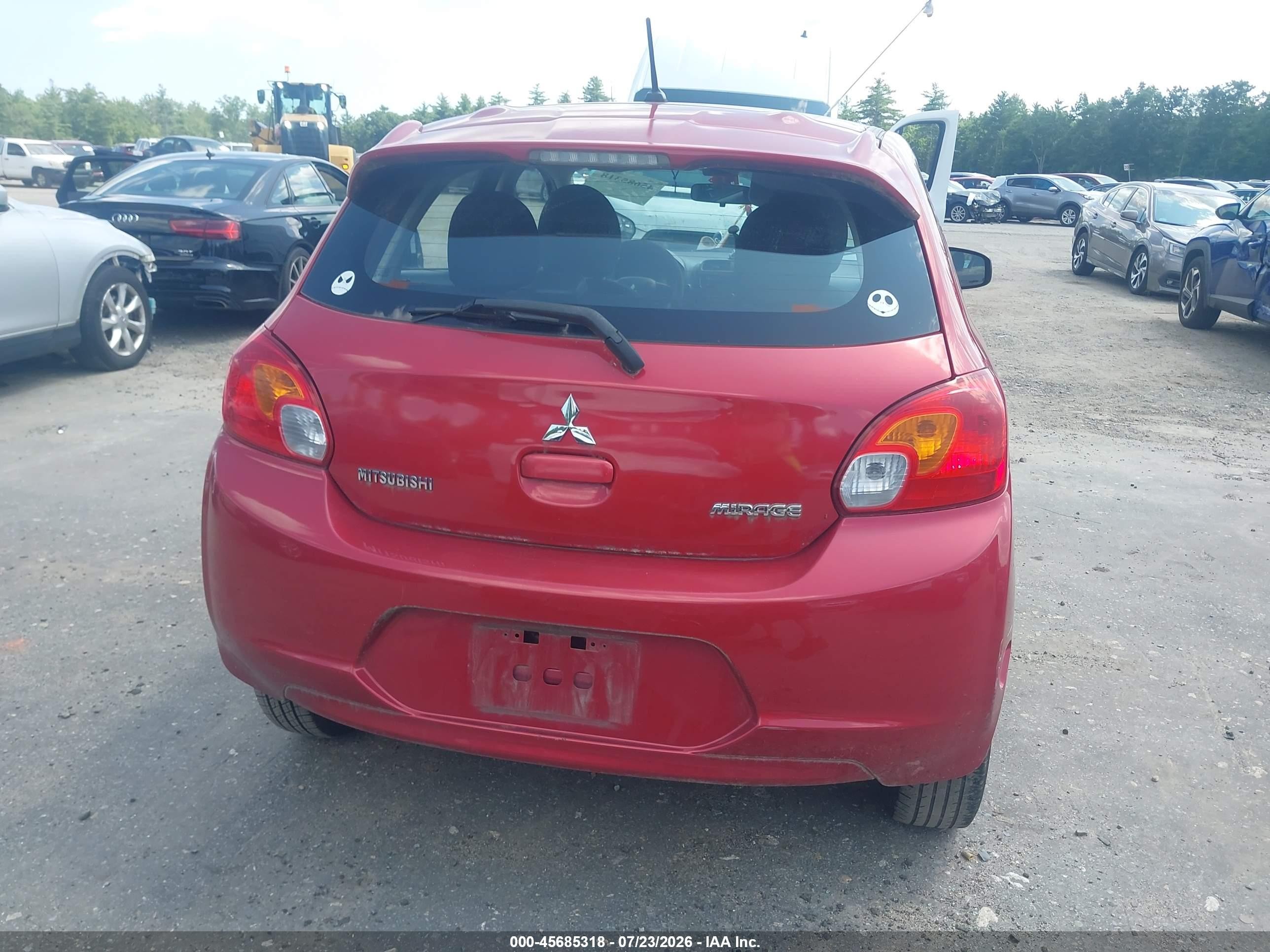 2015 Mitsubishi Mirage De/rf Red vin: ML32A3HJ0FH046459