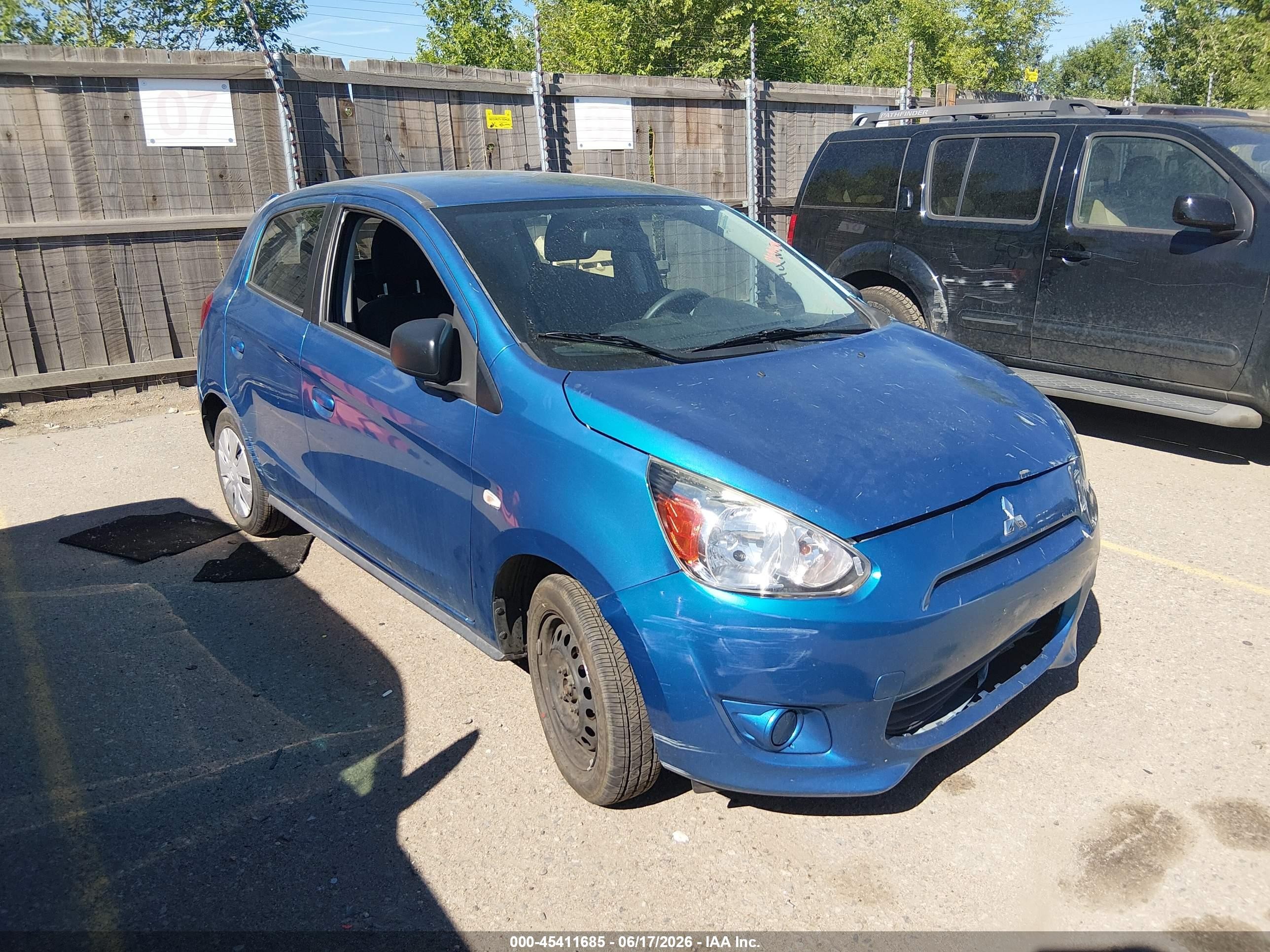 2015 Mitsubishi Mirage De Blue vin: ML32A3HJ0FH048454