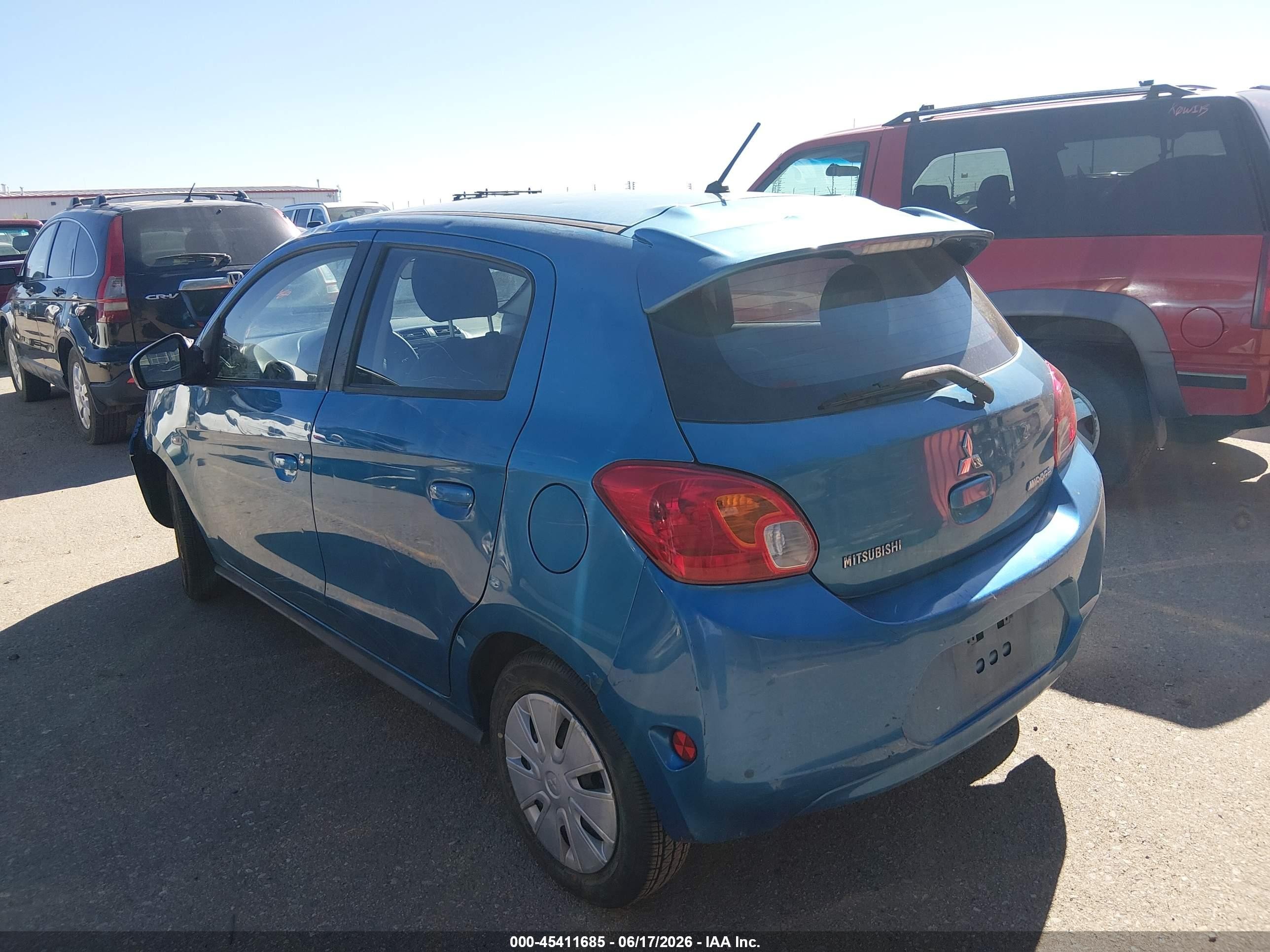 2015 Mitsubishi Mirage De Blue vin: ML32A3HJ0FH048454