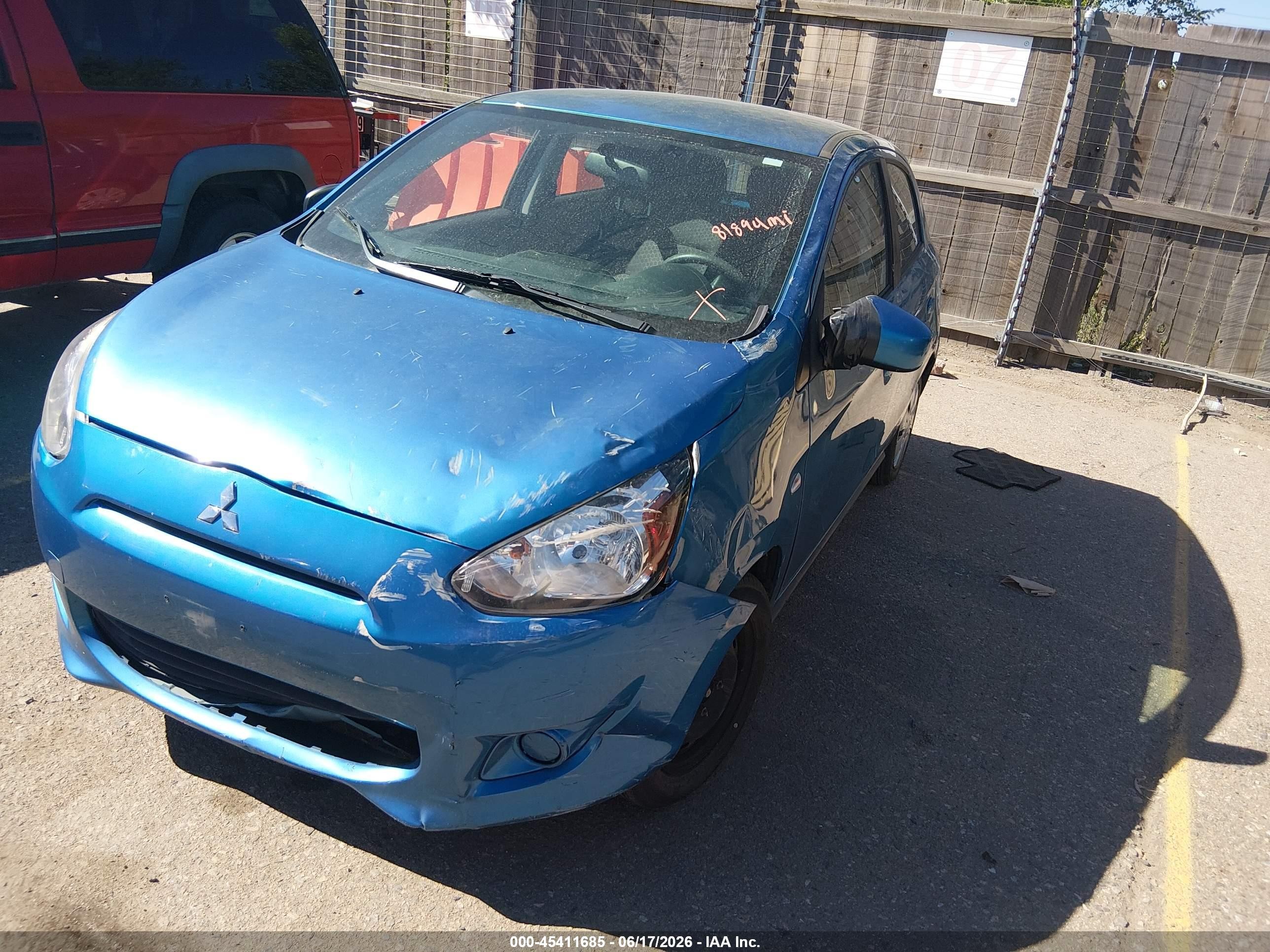 2015 Mitsubishi Mirage De Blue vin: ML32A3HJ0FH048454