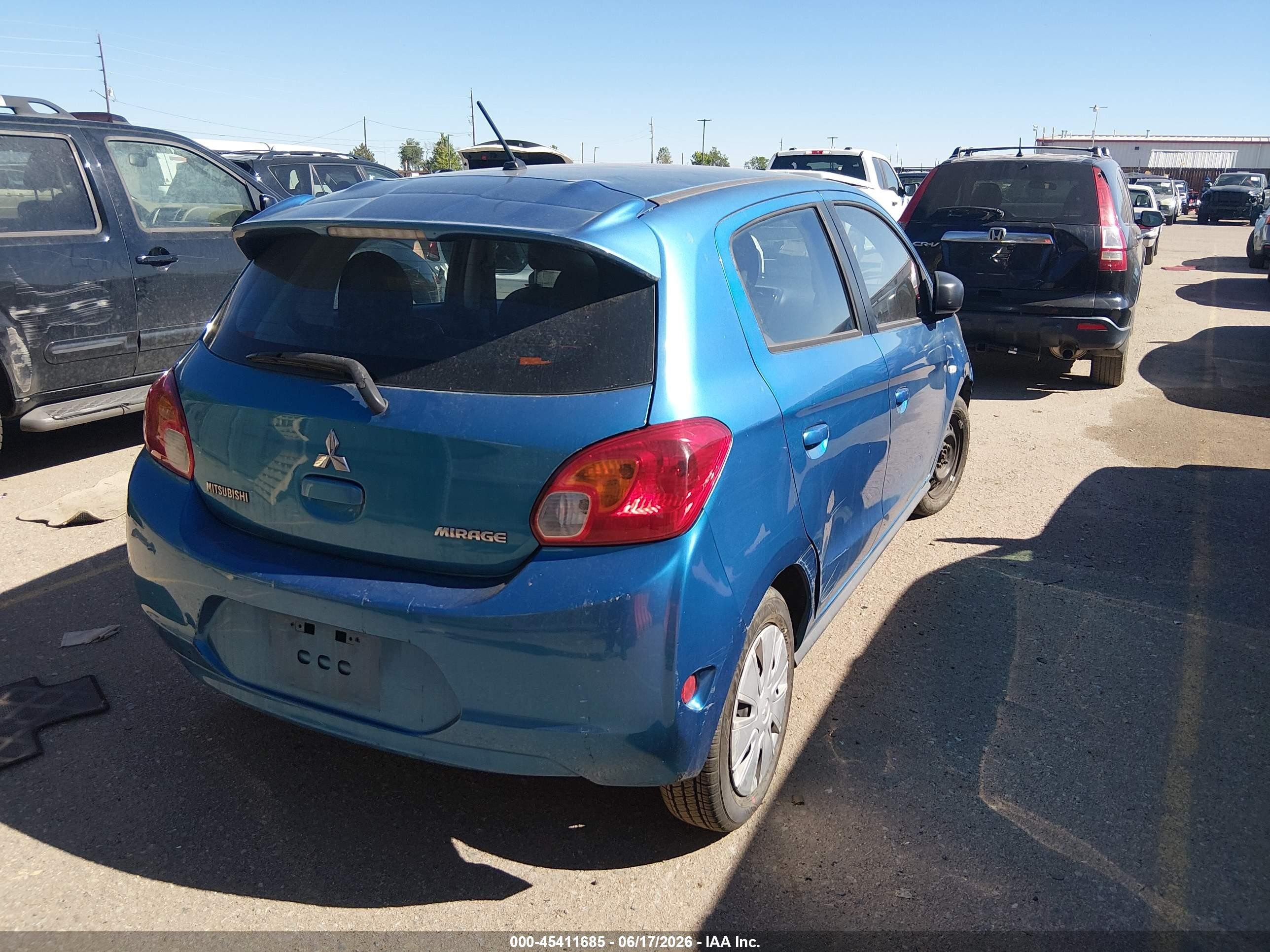 2015 Mitsubishi Mirage De Blue vin: ML32A3HJ0FH048454