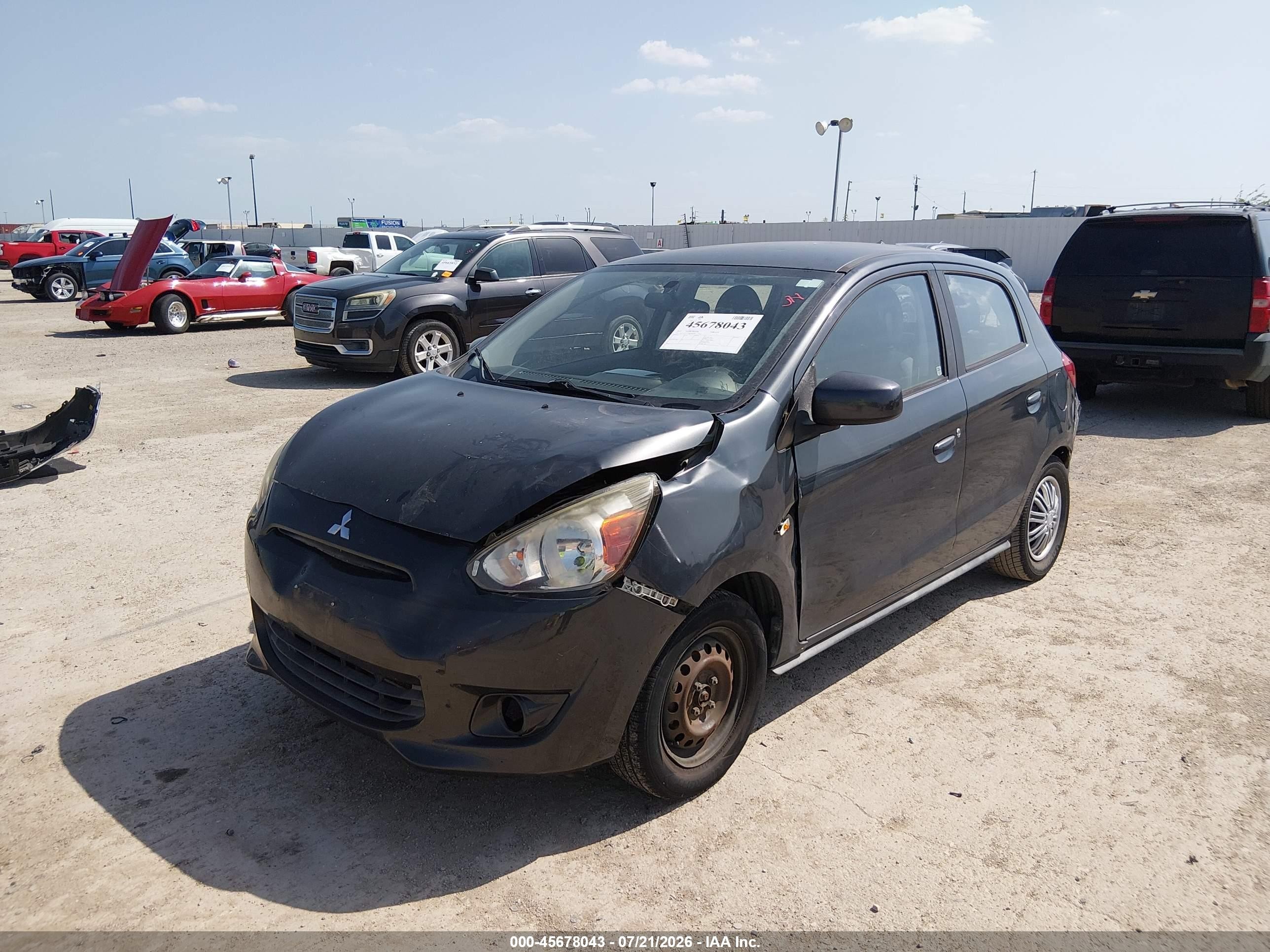 2015 Mitsubishi Mirage De/rf Gray vin: ML32A3HJ1FH000395
