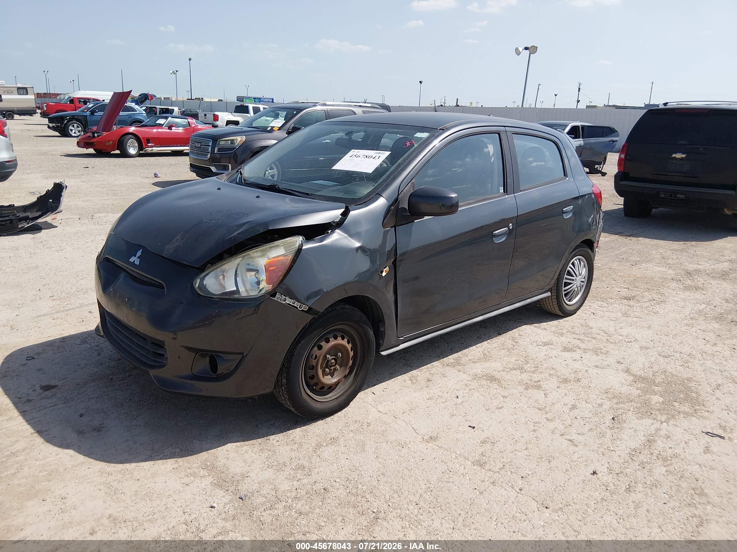 2015 Mitsubishi Mirage De/rf Gray vin: ML32A3HJ1FH000395