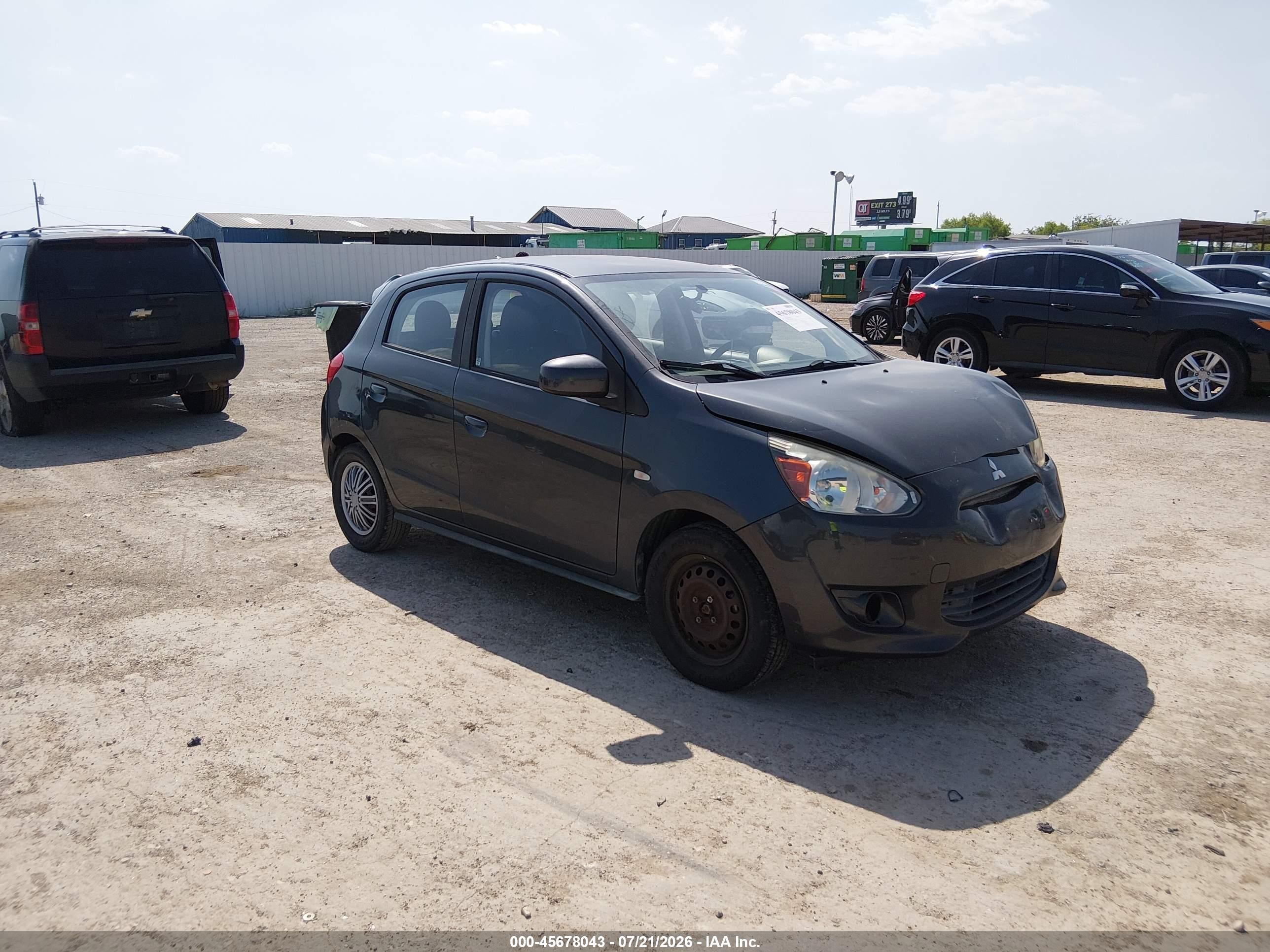 2015 Mitsubishi Mirage De/rf Gray vin: ML32A3HJ1FH000395