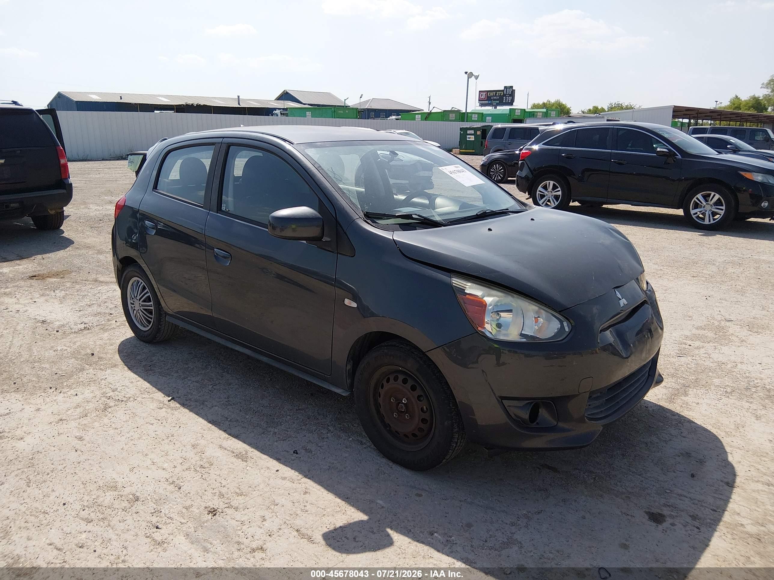 2015 Mitsubishi Mirage De/rf Gray vin: ML32A3HJ1FH000395