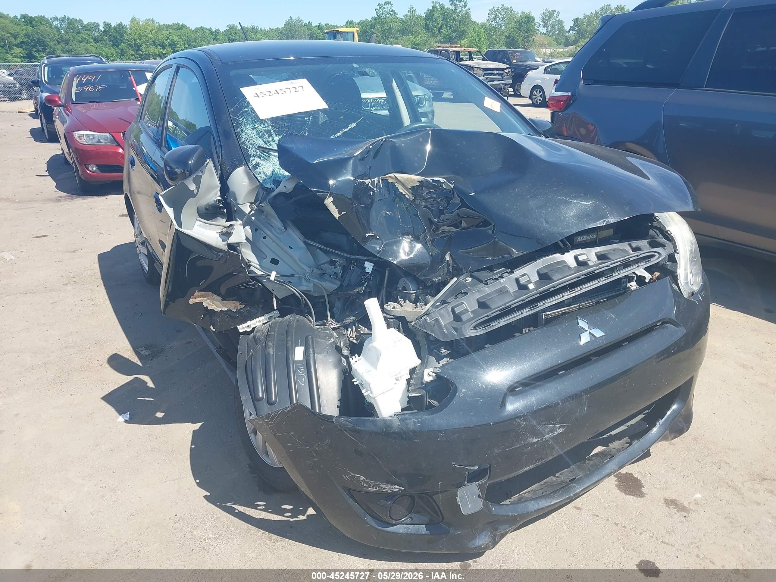 2015 Mitsubishi Mirage De/rf Black vin: ML32A3HJ1FH058894