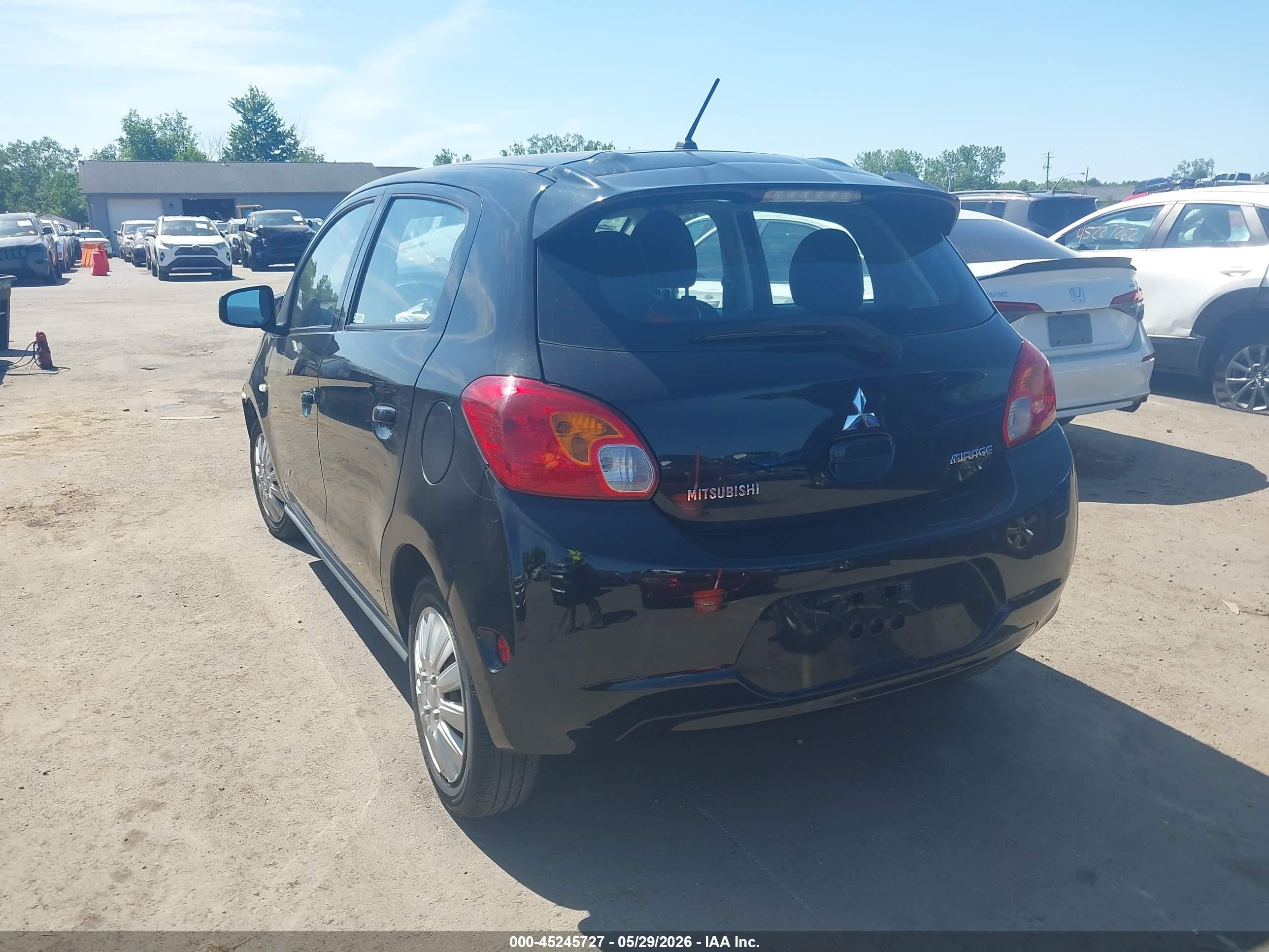 2015 Mitsubishi Mirage De/rf Black vin: ML32A3HJ1FH058894