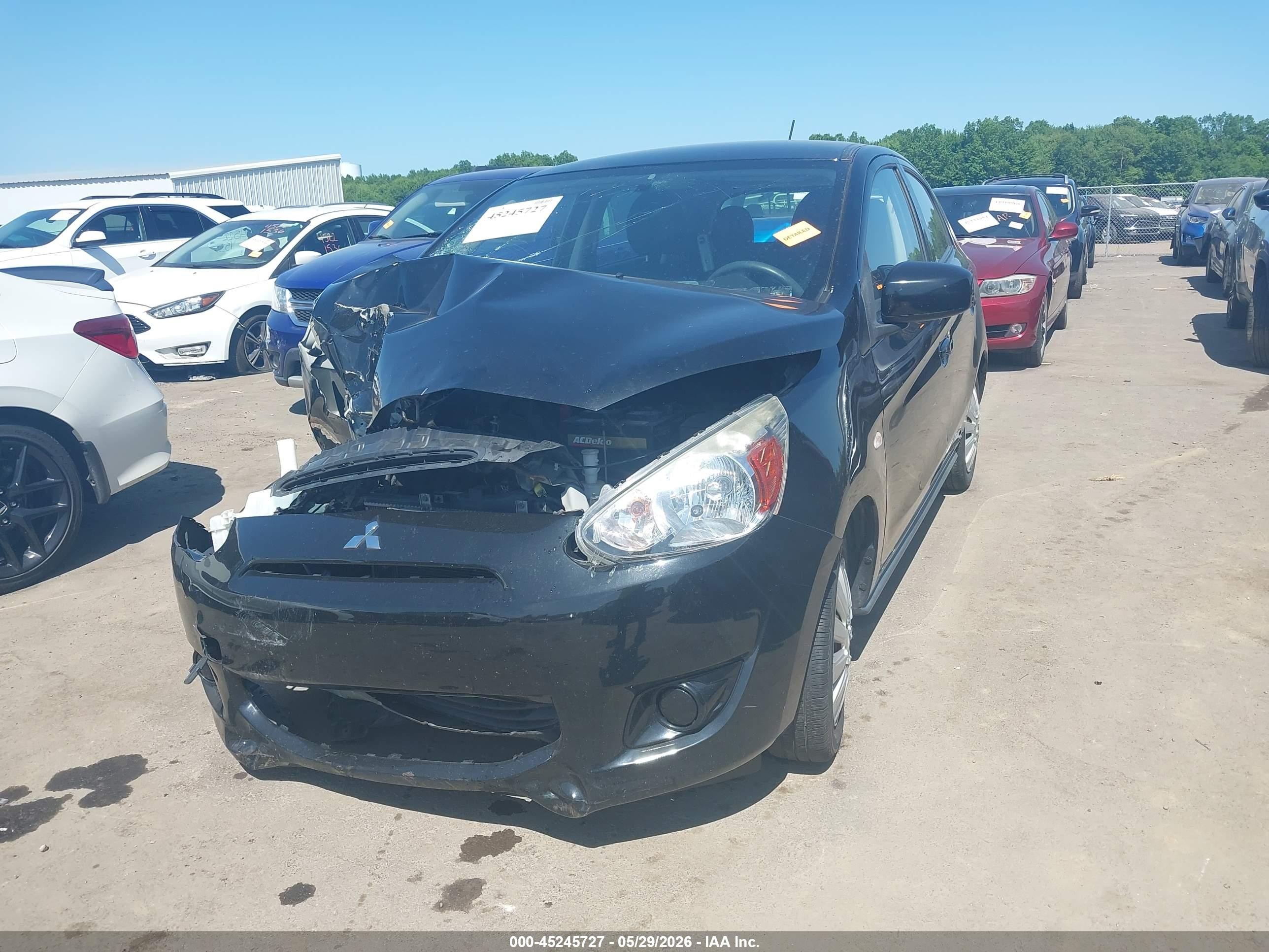 2015 Mitsubishi Mirage De/rf Black vin: ML32A3HJ1FH058894
