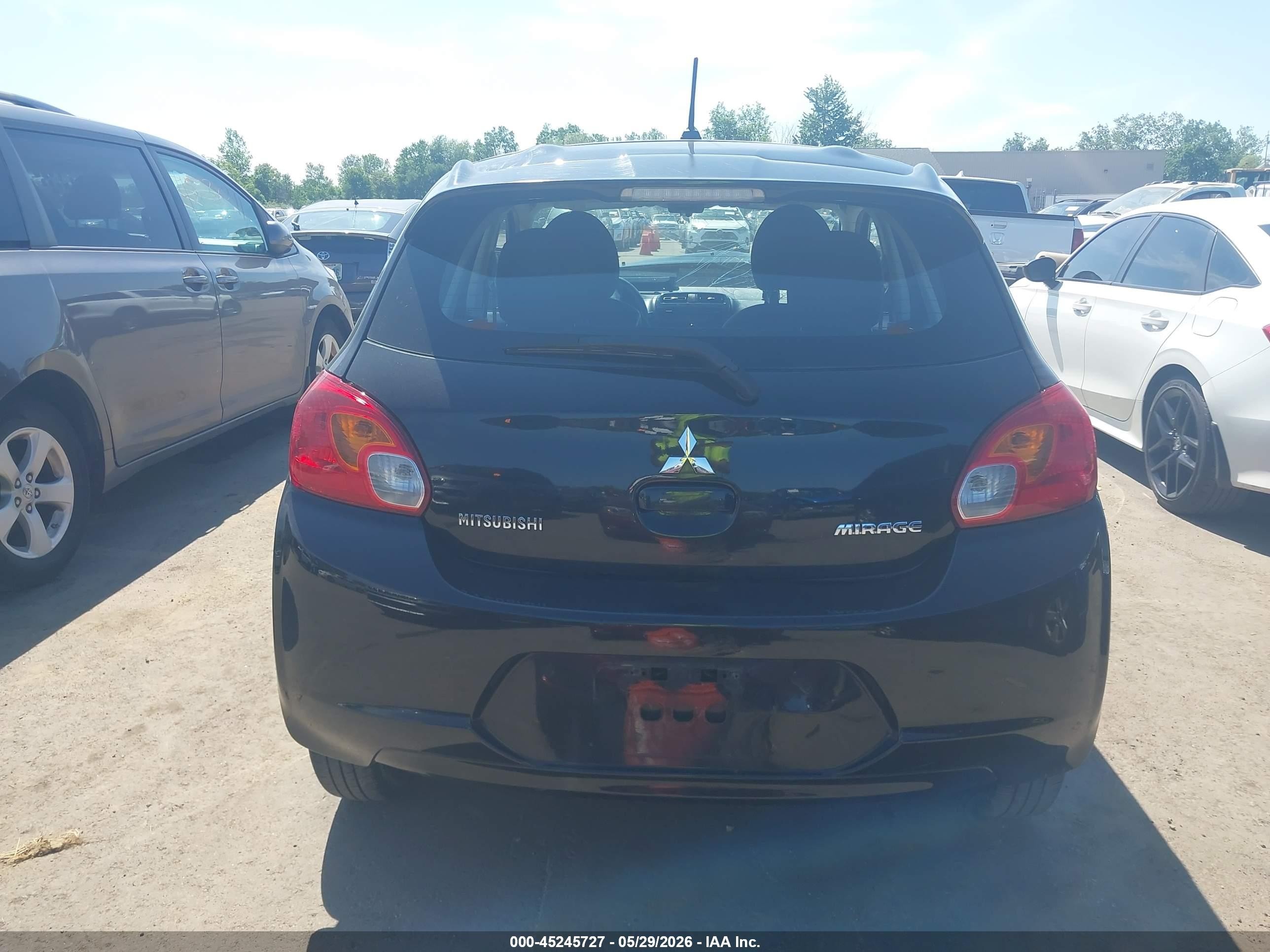 2015 Mitsubishi Mirage De/rf Black vin: ML32A3HJ1FH058894