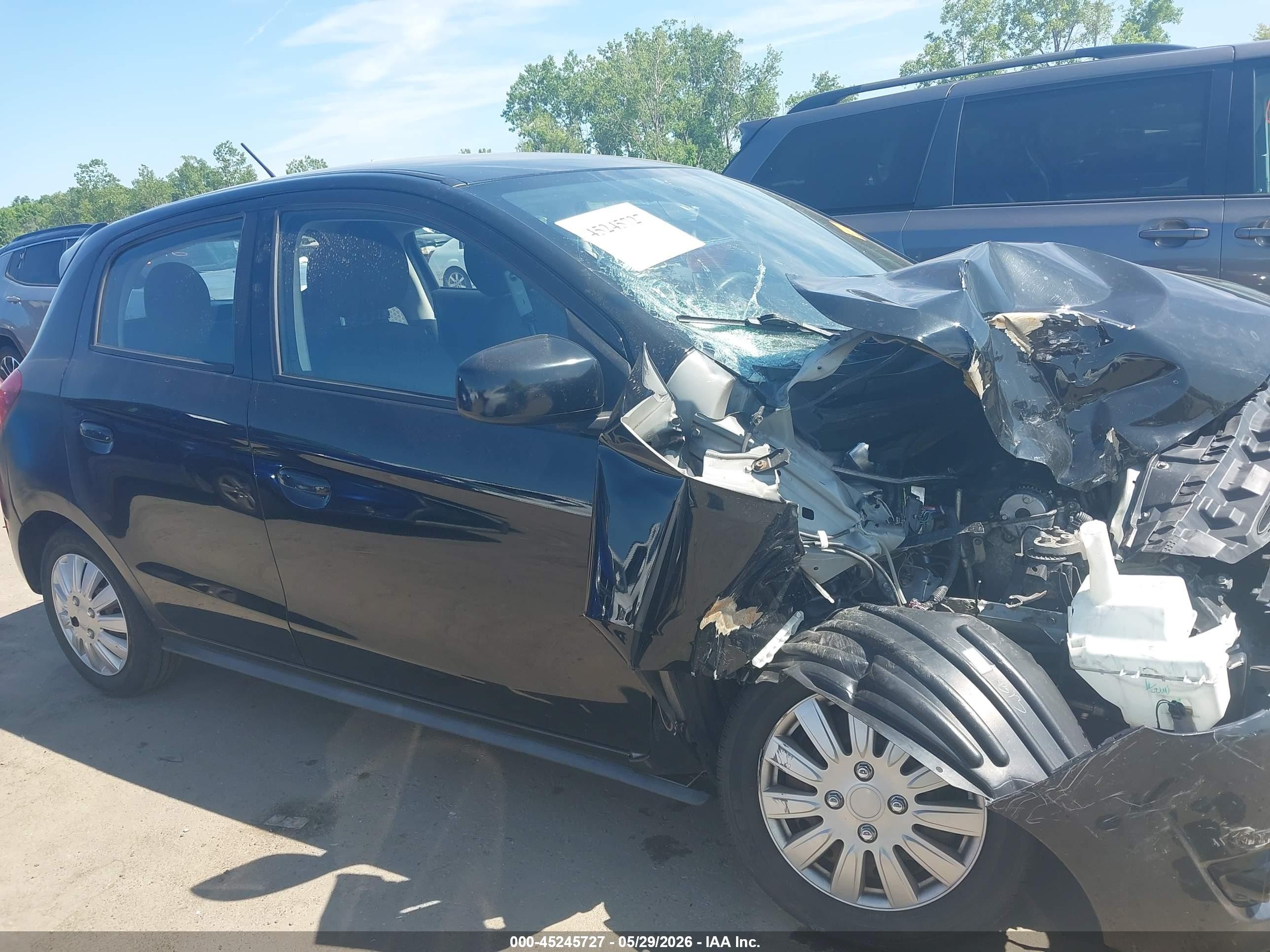 2015 Mitsubishi Mirage De/rf Black vin: ML32A3HJ1FH058894