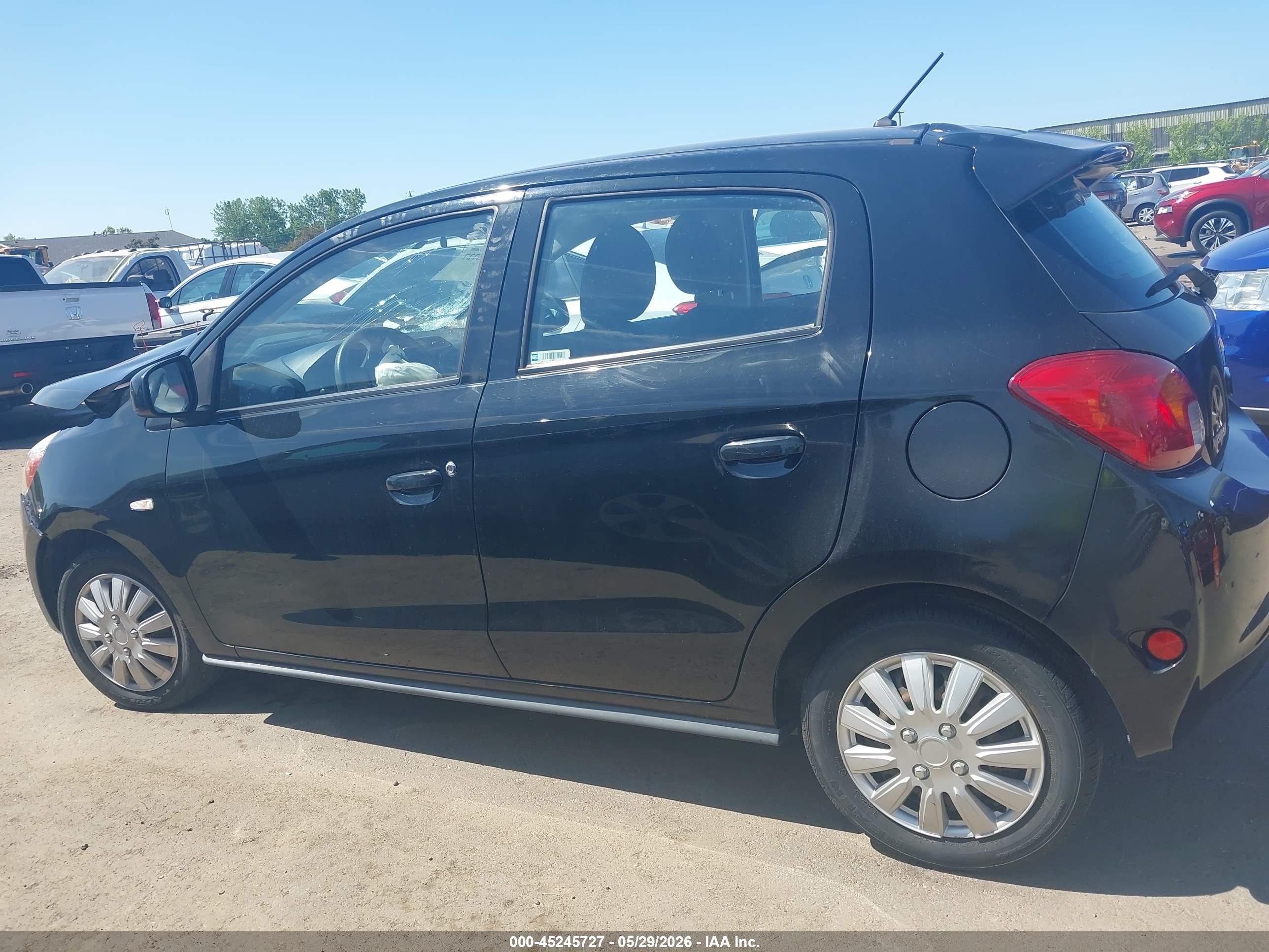 2015 Mitsubishi Mirage De/rf Black vin: ML32A3HJ1FH058894