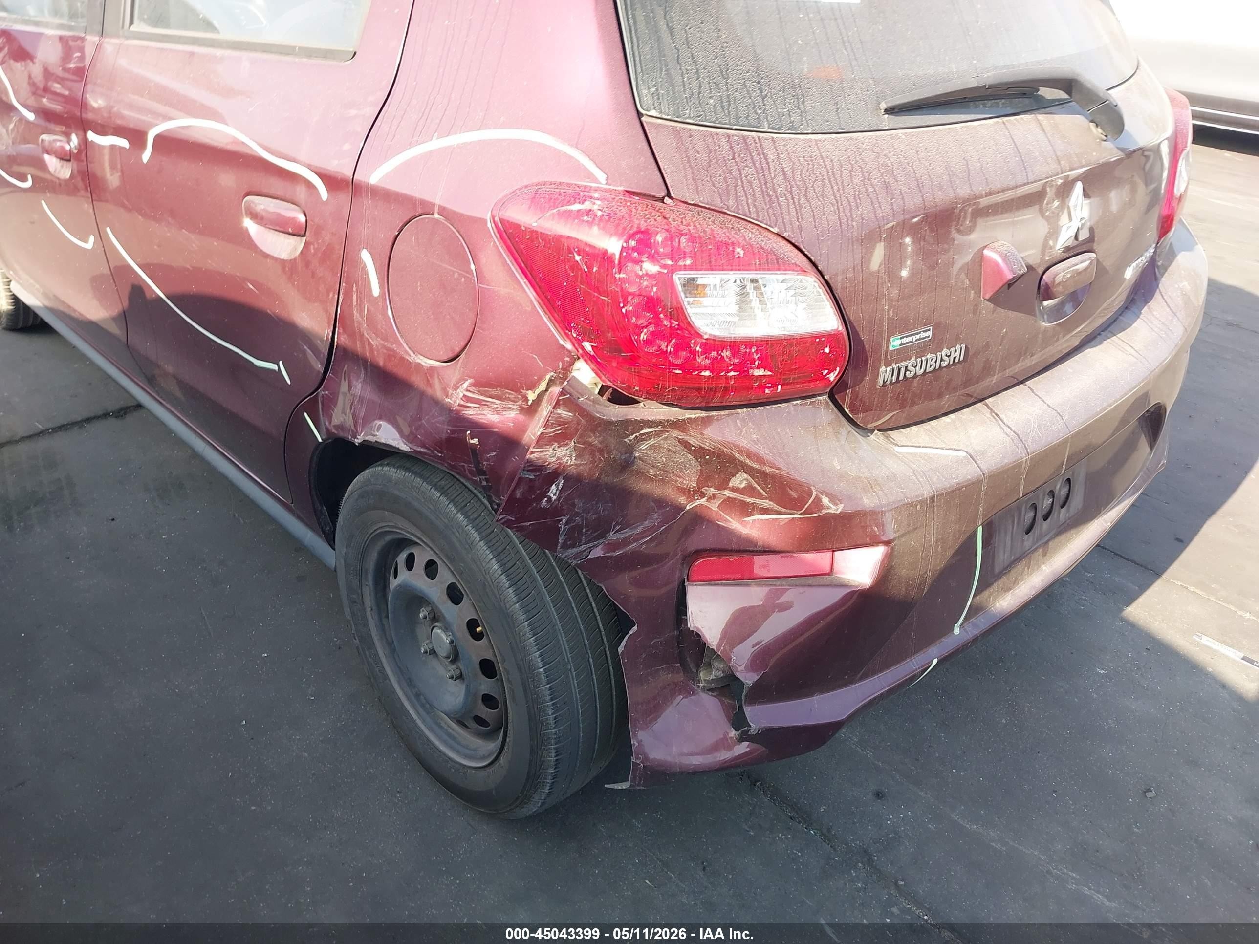 2019 Mitsubishi Mirage Es/rf Бордовый vin: ML32A3HJ1KH014842