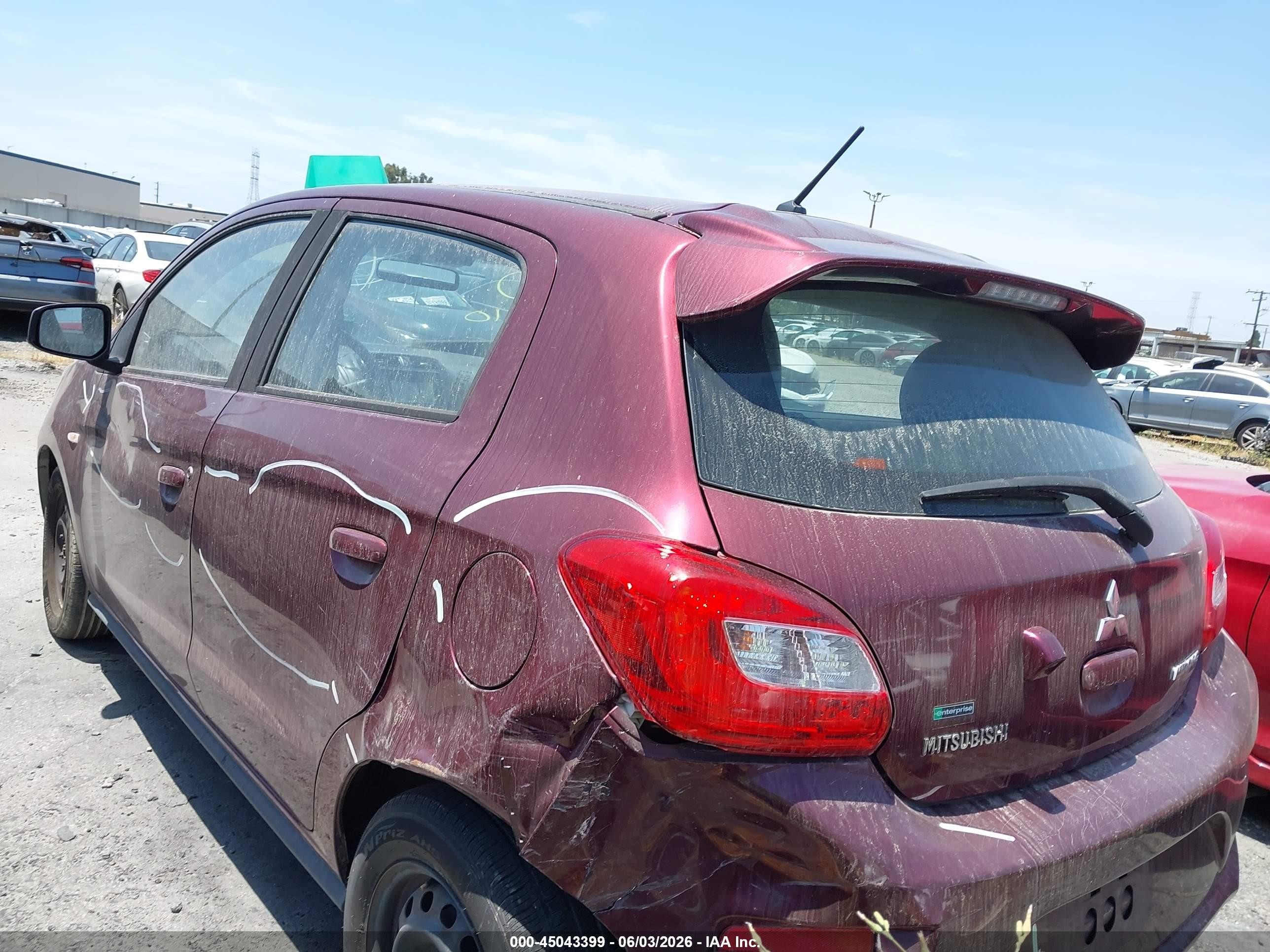 2019 Mitsubishi Mirage Es/rf Бордовый vin: ML32A3HJ1KH014842