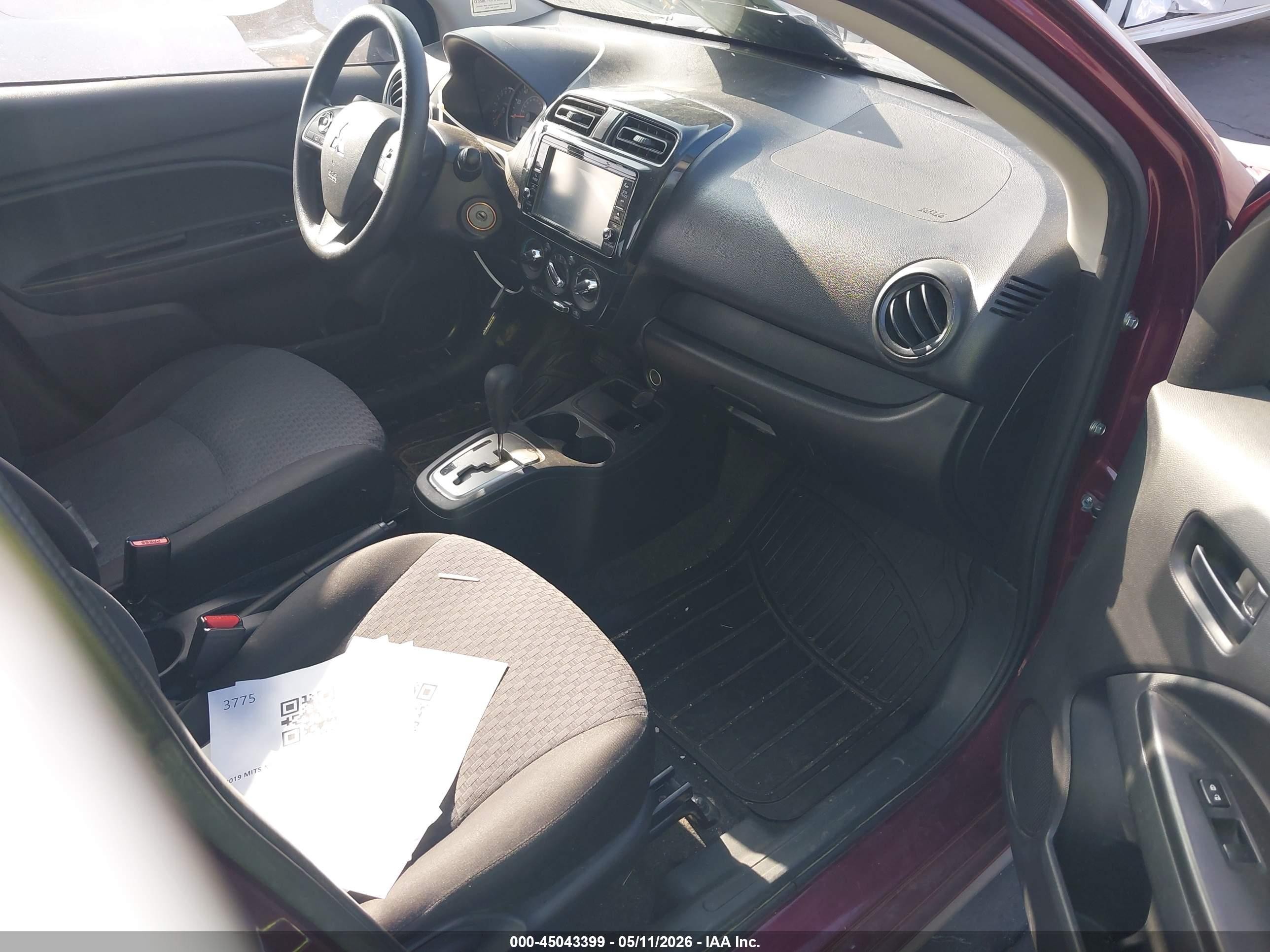 2019 Mitsubishi Mirage Es/rf Бордовый vin: ML32A3HJ1KH014842