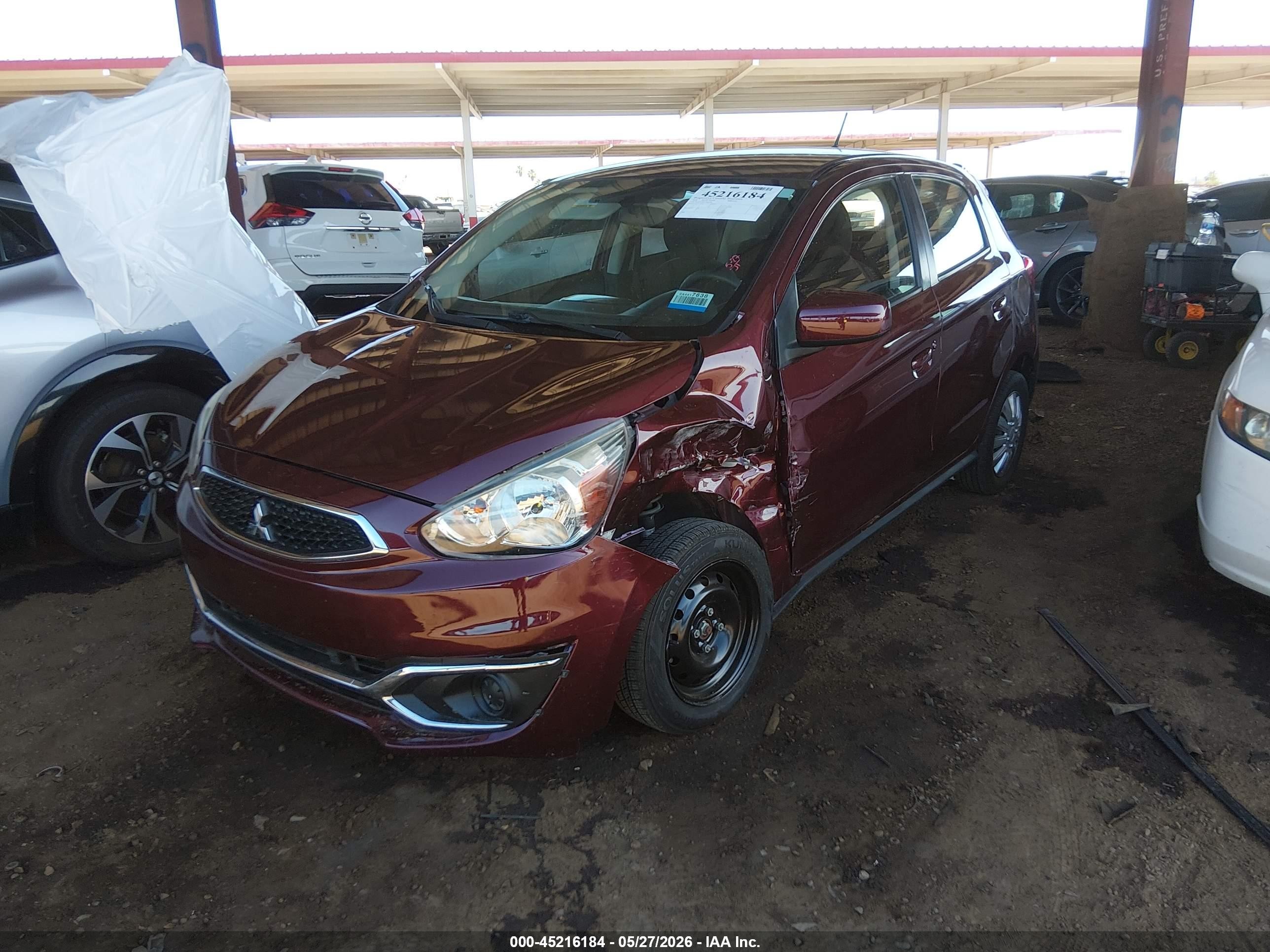 2020 Mitsubishi Mirage Es Maroon vin: ML32A3HJ1LH007598