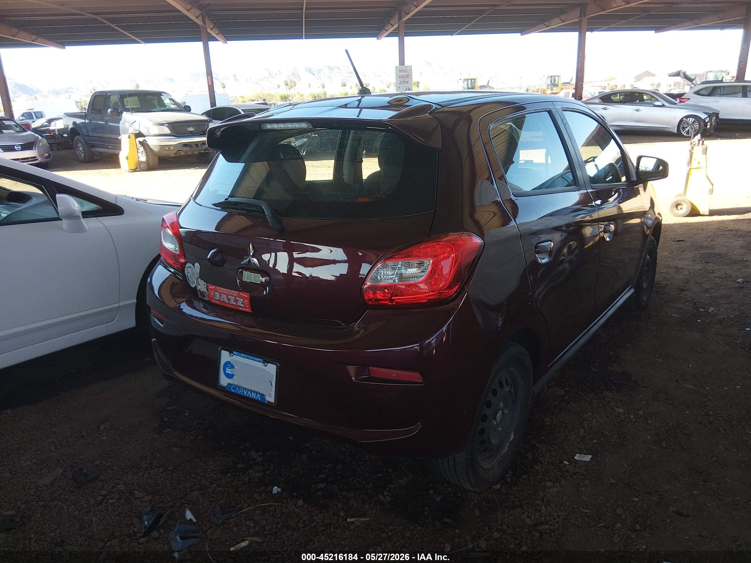 2020 Mitsubishi Mirage Es Maroon vin: ML32A3HJ1LH007598
