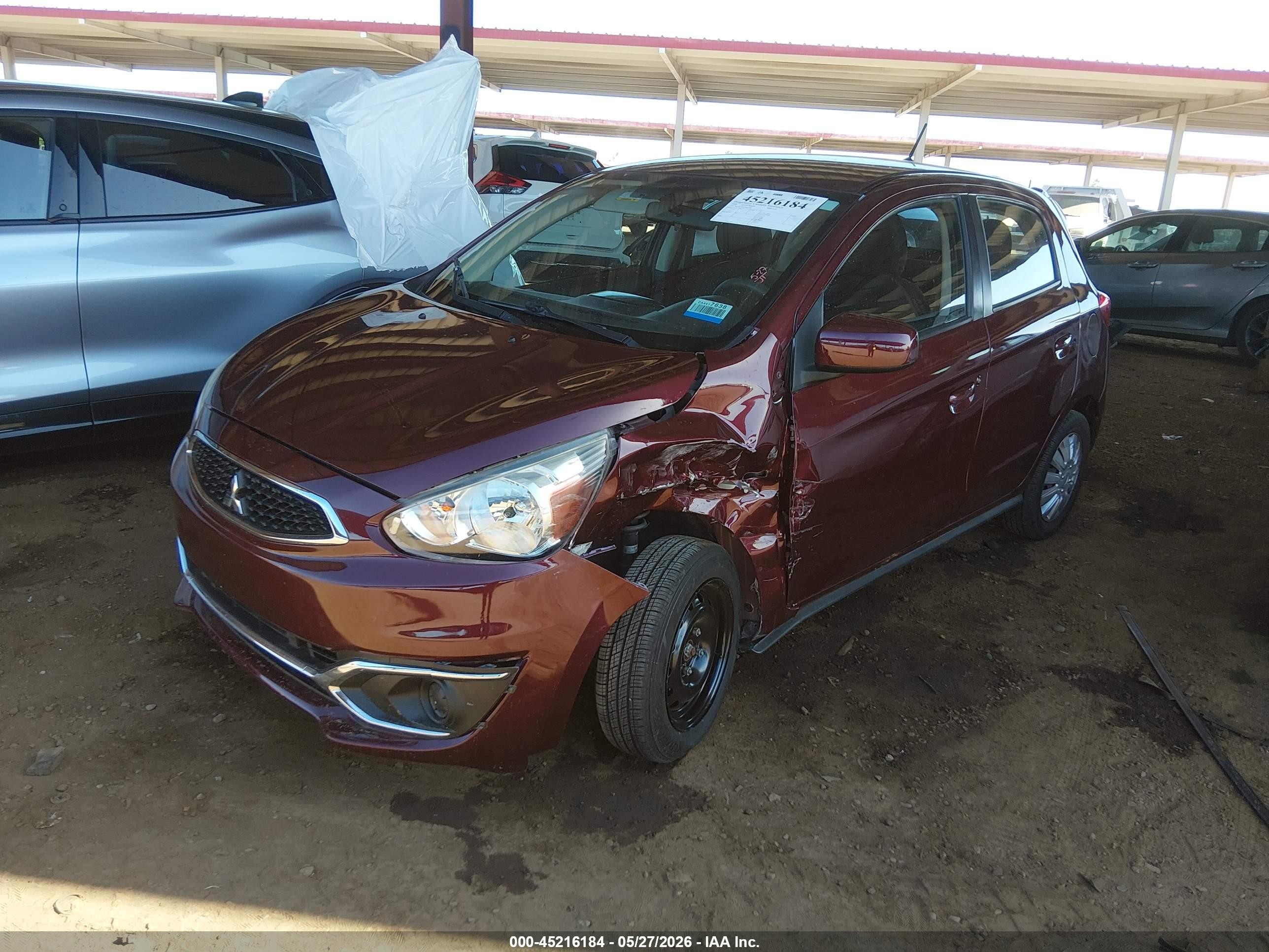 2020 Mitsubishi Mirage Es Maroon vin: ML32A3HJ1LH007598