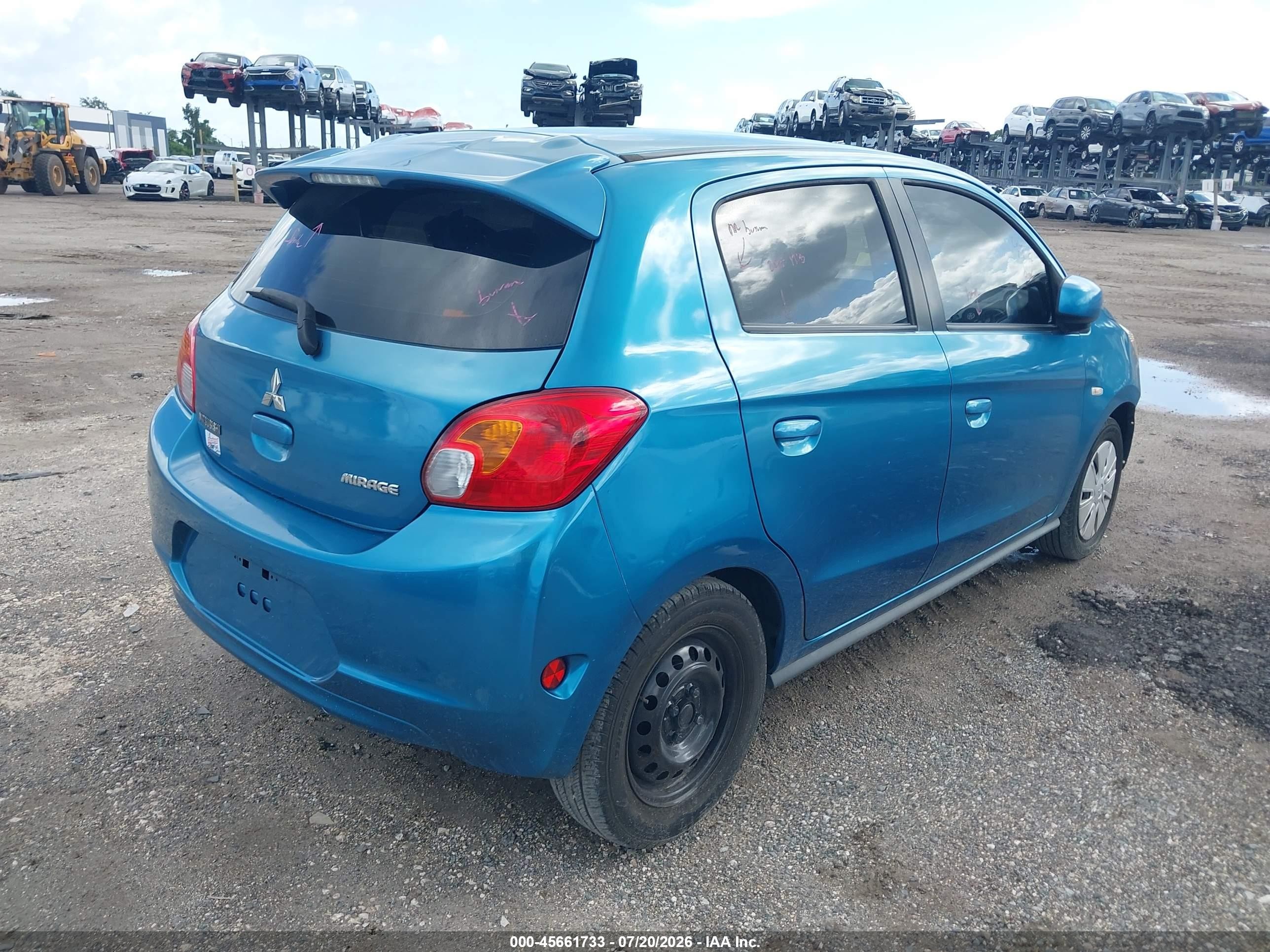 2014 Mitsubishi Mirage De Blue vin: ML32A3HJ2EH006964