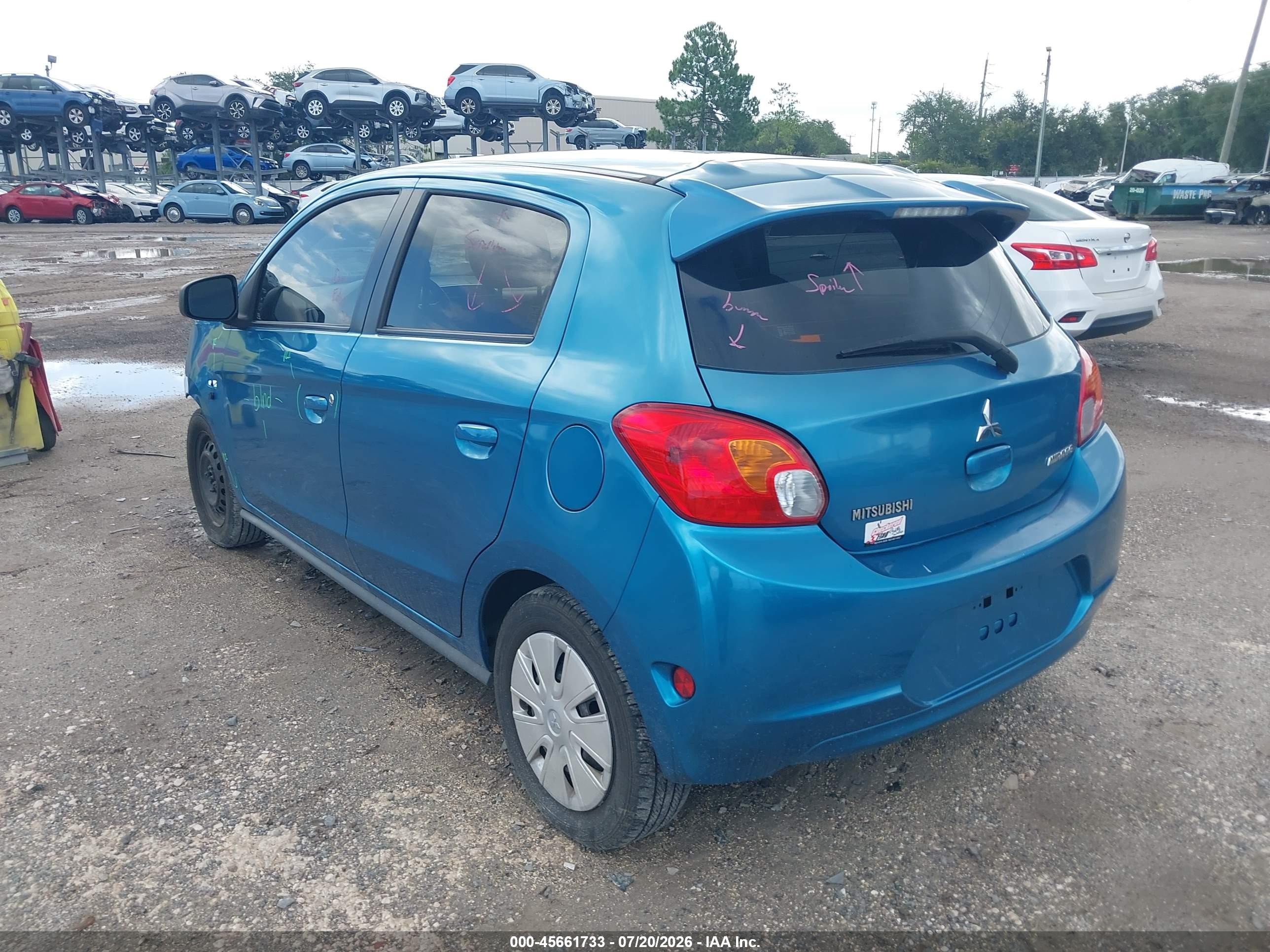 2014 Mitsubishi Mirage De Blue vin: ML32A3HJ2EH006964