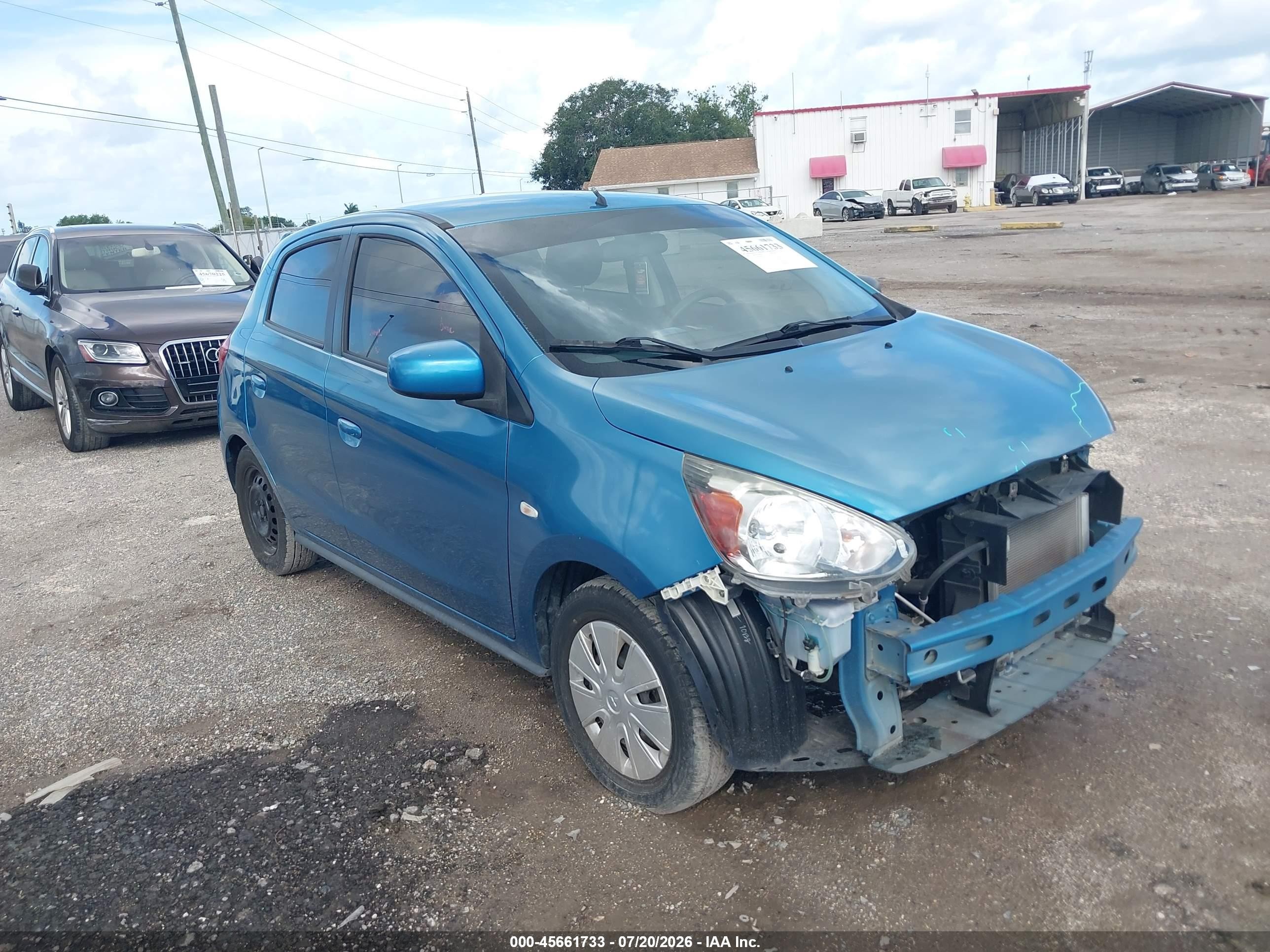 2014 Mitsubishi Mirage De Blue vin: ML32A3HJ2EH006964