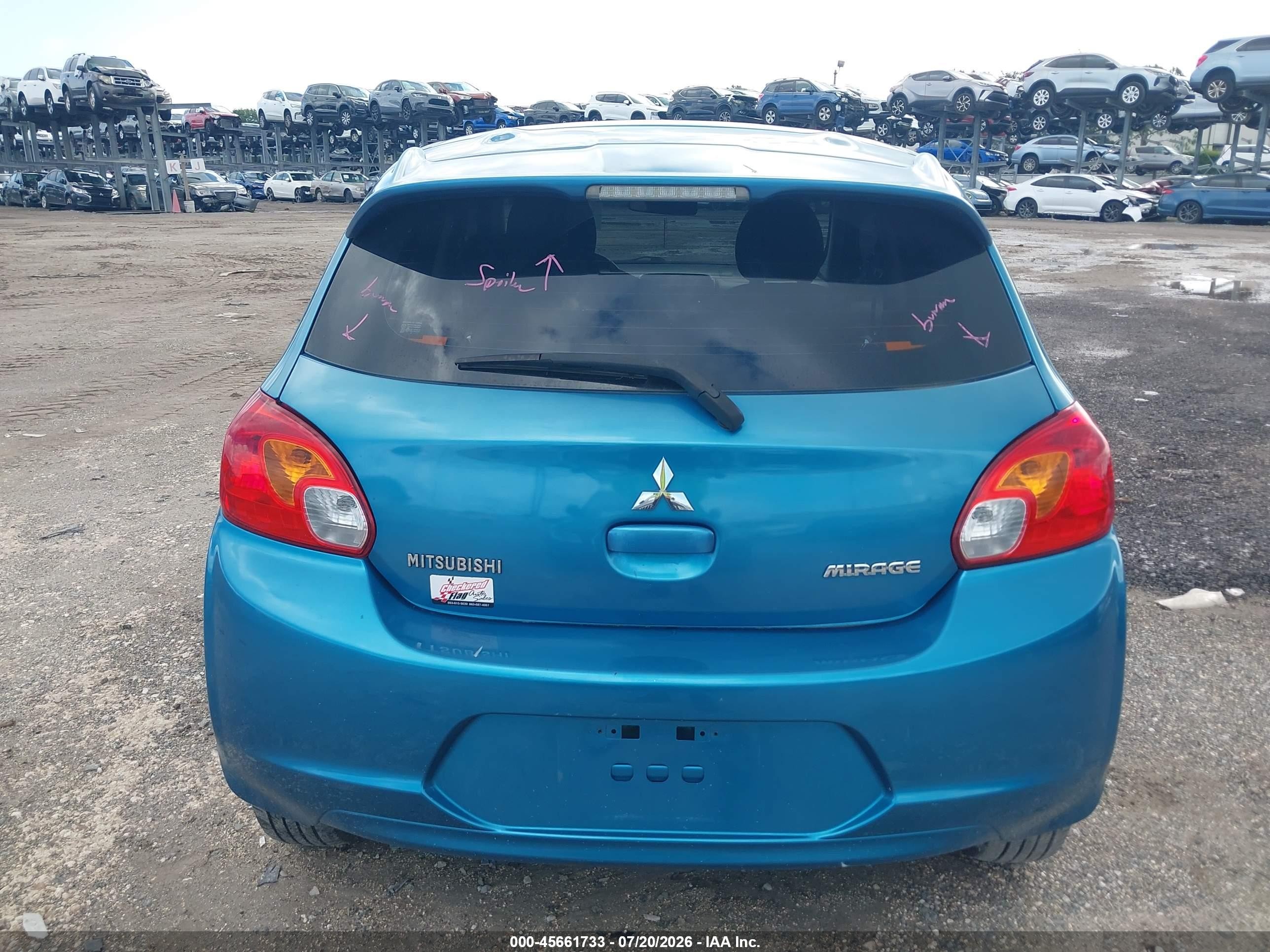 2014 Mitsubishi Mirage De Blue vin: ML32A3HJ2EH006964