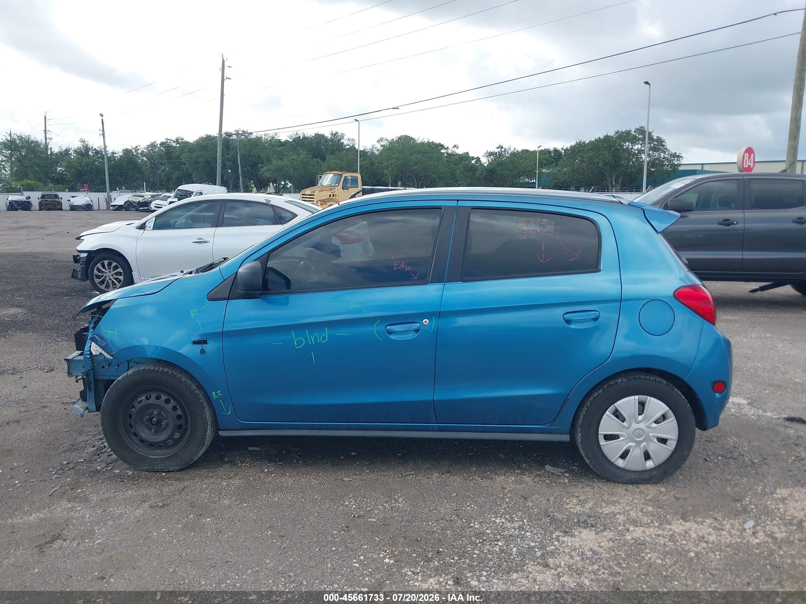 2014 Mitsubishi Mirage De Blue vin: ML32A3HJ2EH006964