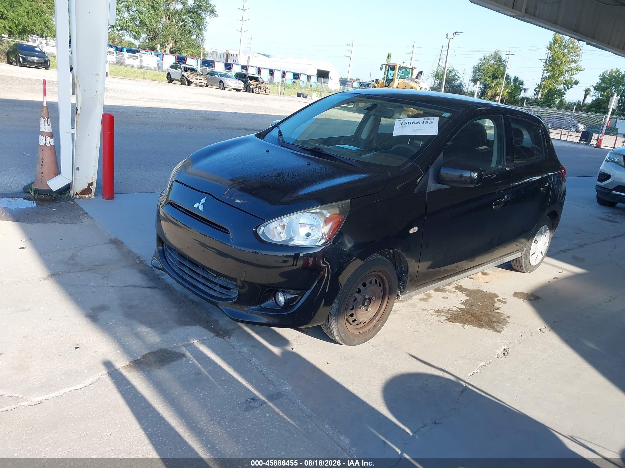 2015 Mitsubishi Mirage De/rf Черный vin: ML32A3HJ2FH008859